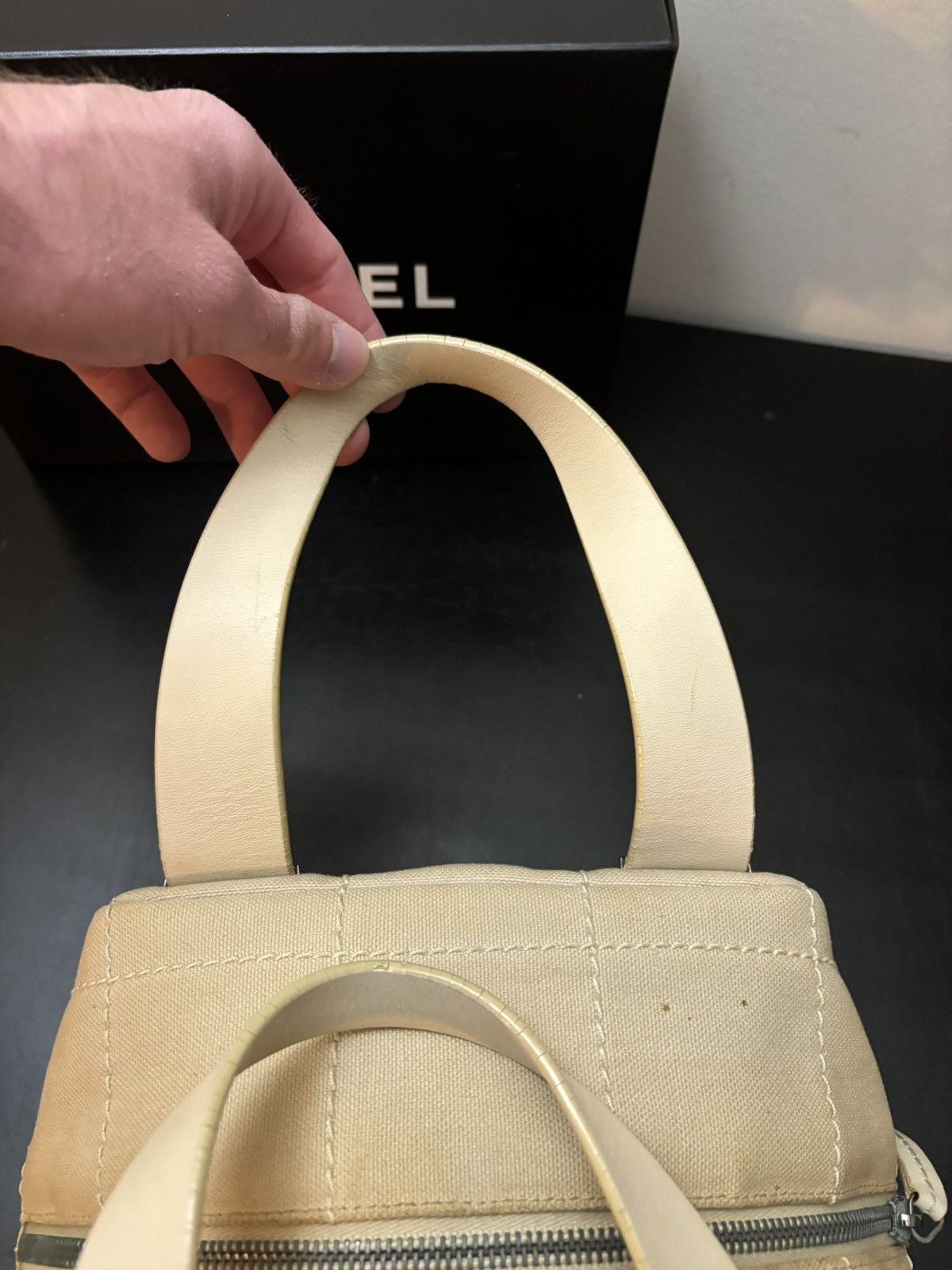 Chanel Chanel Coco Canvas Square Chocolate Stitched Bowling Bag Size ONE SIZE - 8 Thumbnail