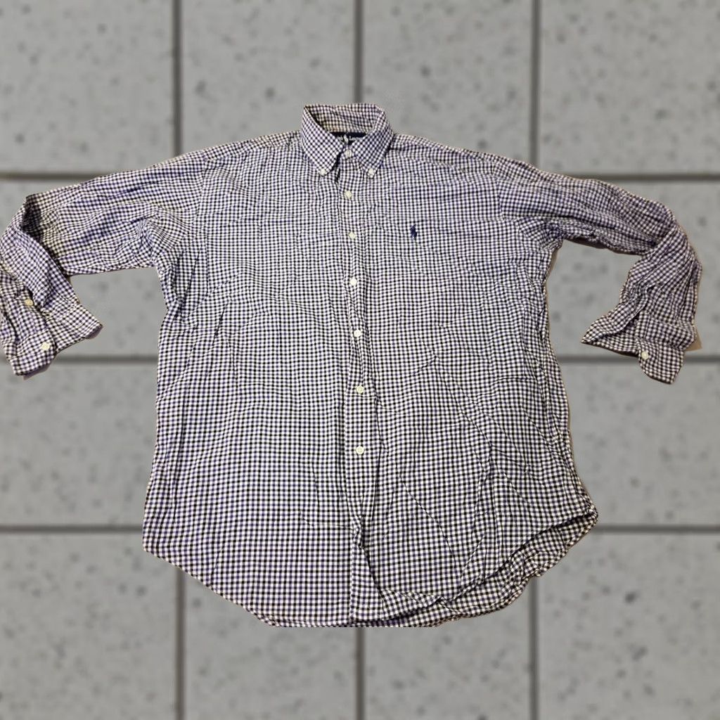 Polo Ralph Lauren Polo Ralph Lauren Shirt Blue Button Mens Medium Cotton Size 40R - 1 Thumbnail