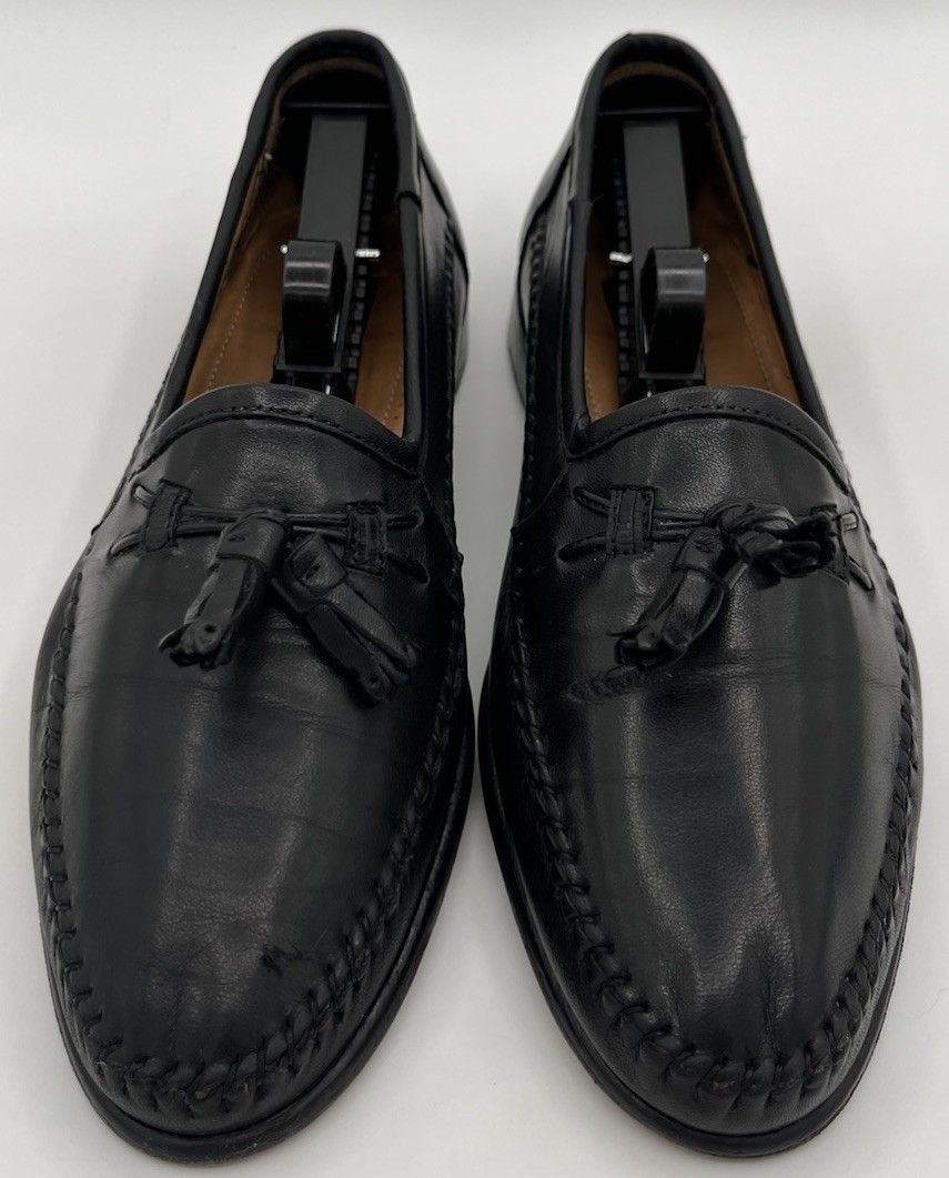 Zelli Zelli Men's Black Leather Tassel Loafer Dress Shoes Size 8M Size US 8 / EU 41 - 2 Thumbnail