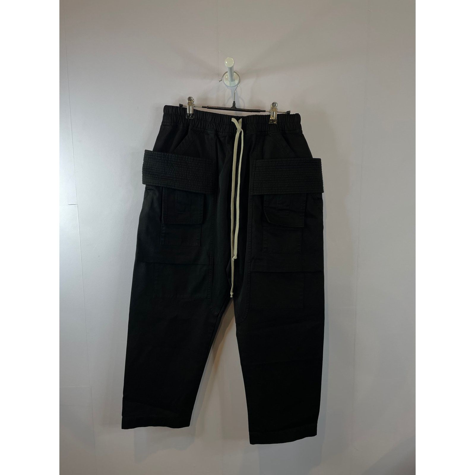 Rick Owens Rick Owens Black Cargo Creatch Dropped Pants Size US 32 / EU 48 - 2 Thumbnail