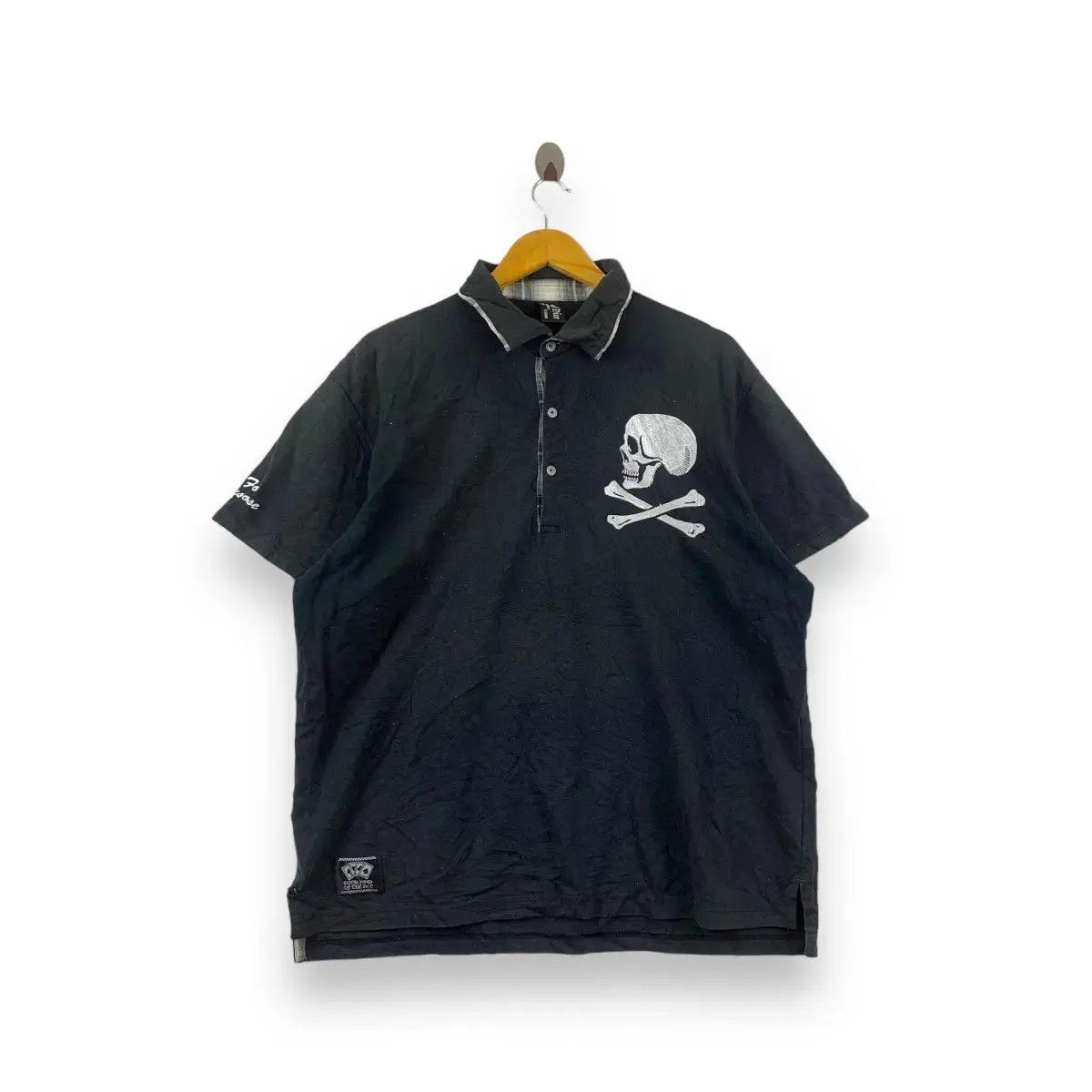 Vintage Vintage OVAL DICE JAPAN Skull Bones Punk Card Polo Tee Shirt Size US XXL / EU 58 / 5 - 2 Thumbnail