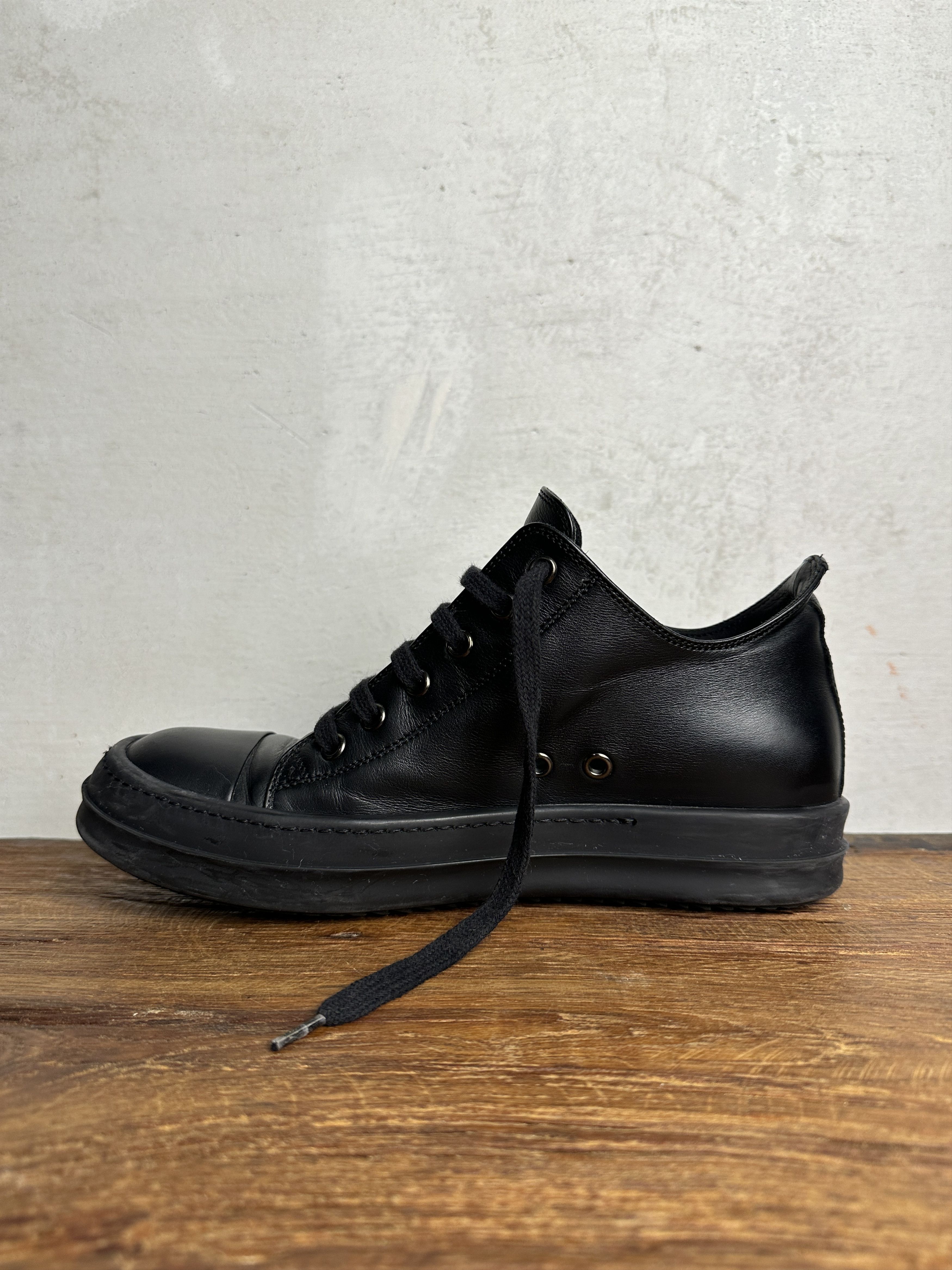 Rick Owens Rick Owens Mainline Triple Black Low Top Ramones Size US 5.5 / EU 38 - 4 Thumbnail