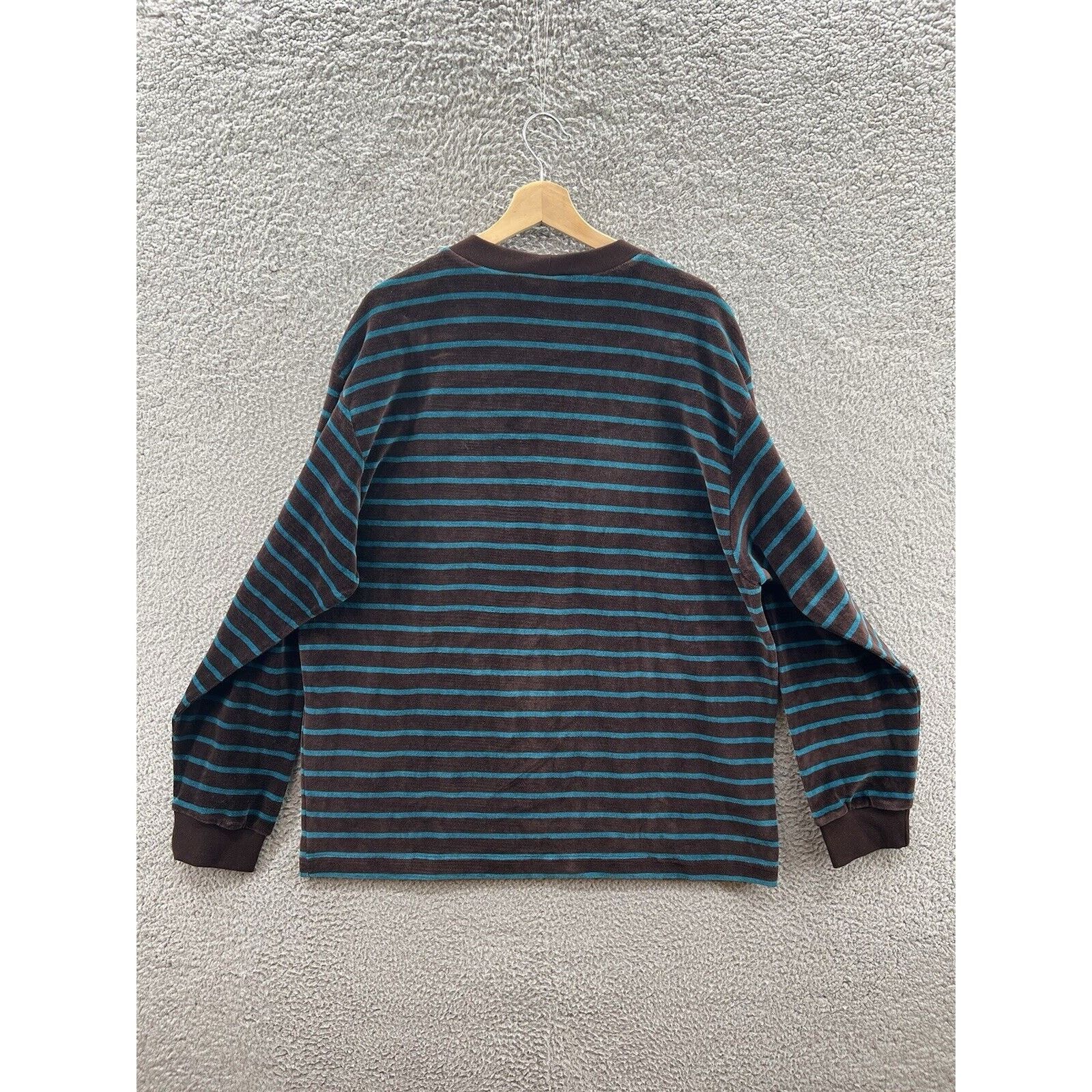 Levi's Levi’s Silver Tab 1996 Velour Brown Blue Striped Sweater Size US L / EU 52-54 / 3 - 2 Thumbnail