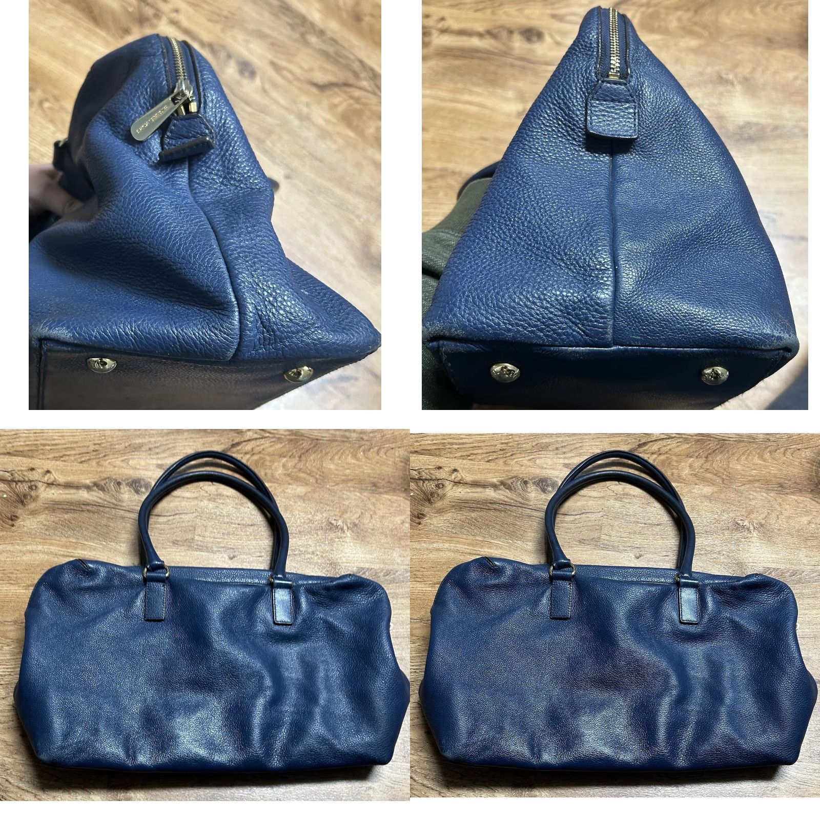 Vintage VINTAGE Michael Kors Hamilton Weekender Navy Pebbled Leather Luggage Satchel Bag Tote Size ONE SIZE - 9 Thumbnail