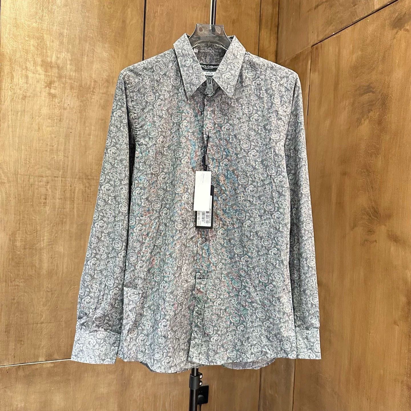 Dolce & Gabbana Dolce & Gabbana Floral Printed Green Shirt 40 Men Size US M / EU 48-50 / 2 - 1 Thumbnail