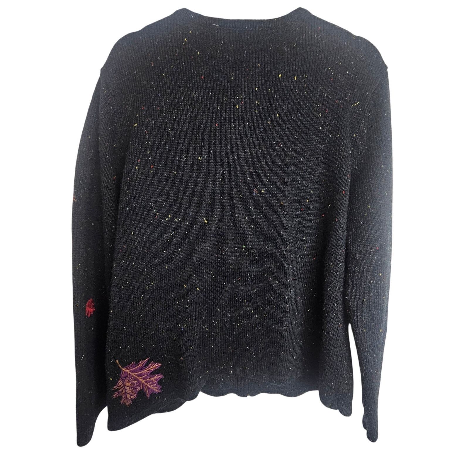 Croft & Barrow Croft & Barrow Womens Embroidered Silk Leaf Full Zip Sweater Size L / US 10 / IT 46 - 10 Thumbnail
