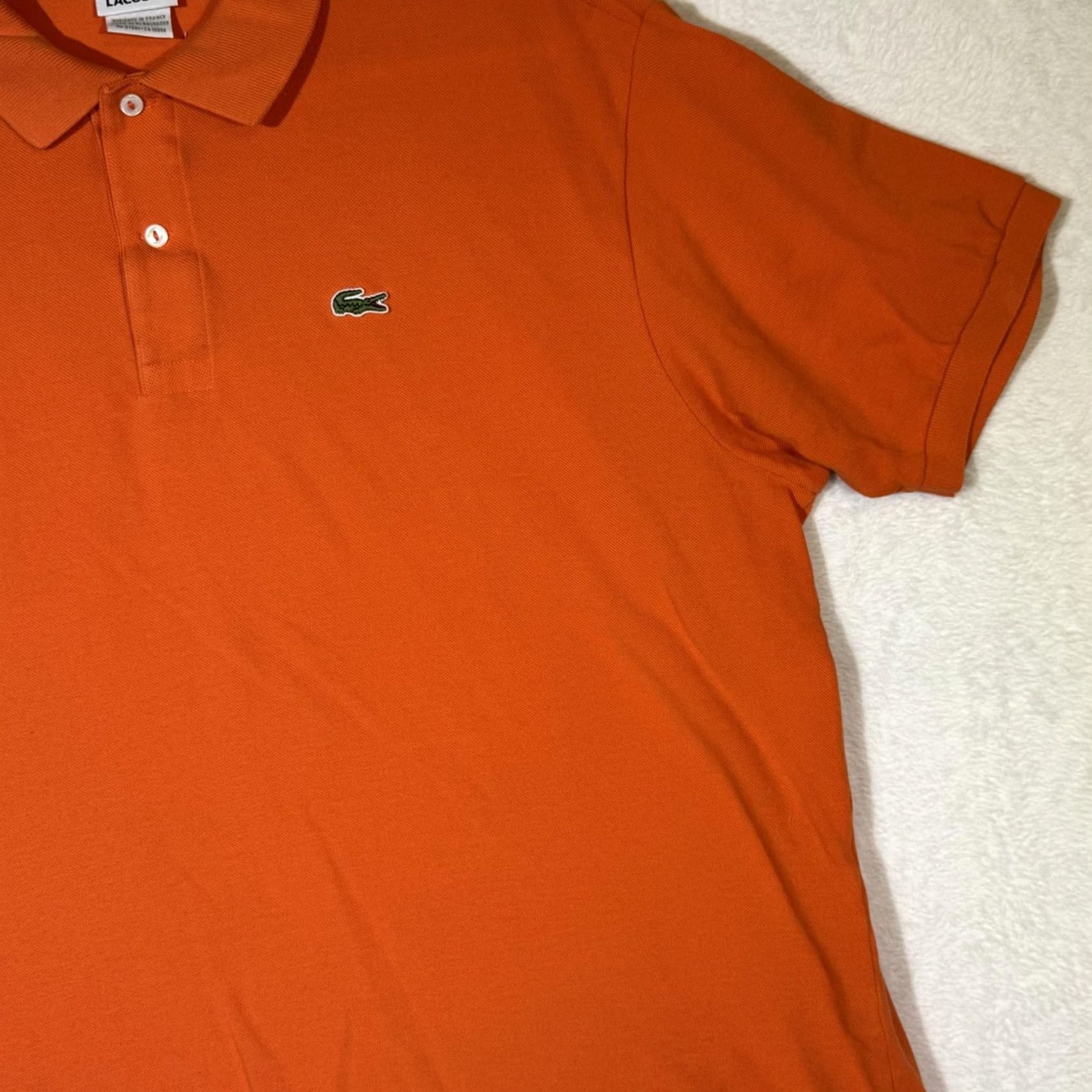 Lacoste Lacoste Polo Shirt Mens 3XL Orange Cotton Pique Short Sleeve Crocodile Logo Size US XXL / EU 58 / 5 - 5 Thumbnail