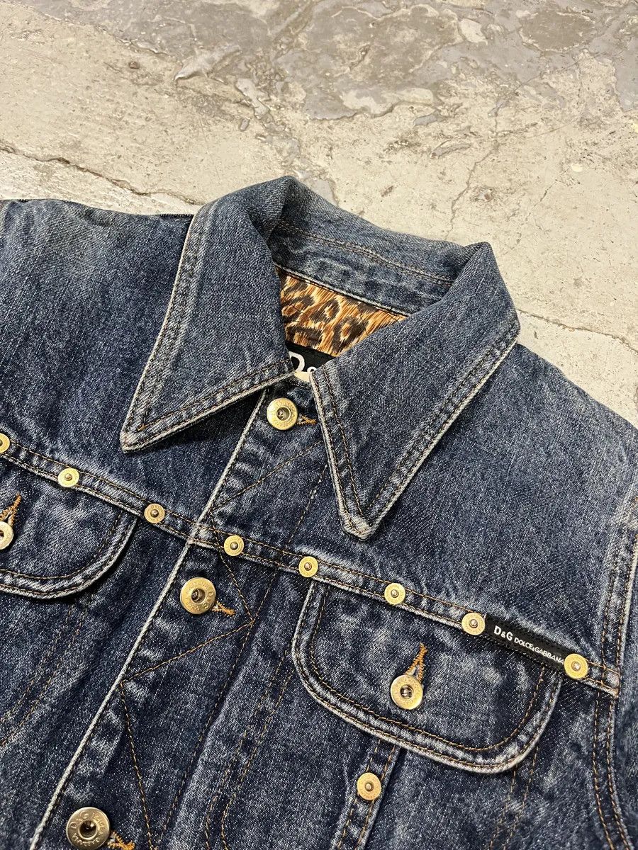Dolce & Gabbana 2000s Dolce & Gabbana Blue Studded Denim Jacket Size S / US 4 / IT 40 - 8 Thumbnail