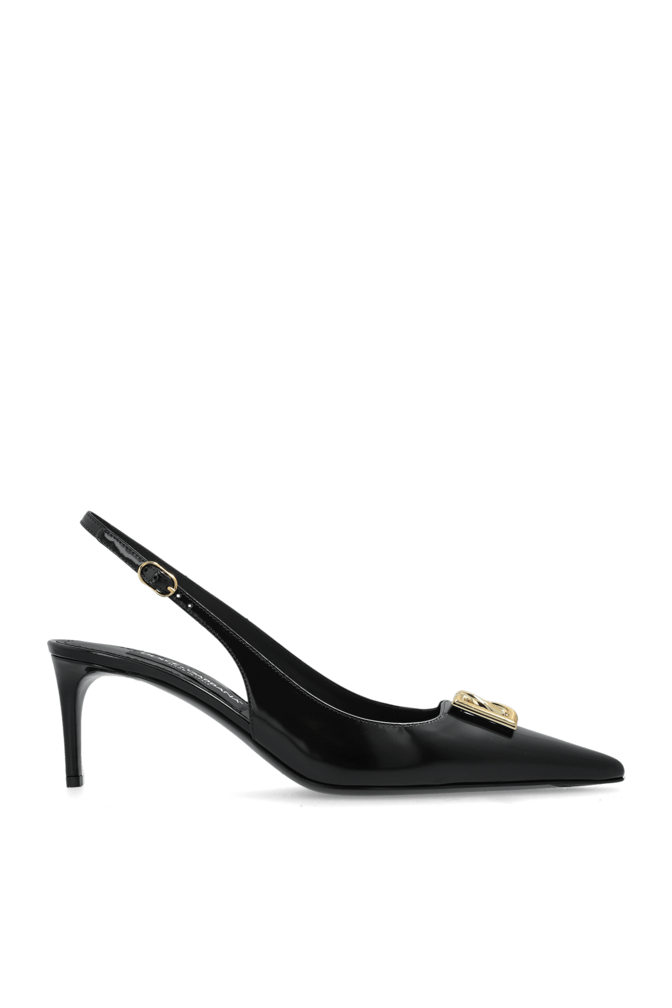 Dolce & Gabbana o1s22i1n0225 Glossy Leather Slingback Pumps in Black Size US 9 / IT 39 - 1 Thumbnail