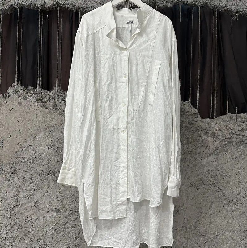 Loewe Loewe White Long Sleeve Dress for Women 0089 Size ONE SIZE - 1 Thumbnail