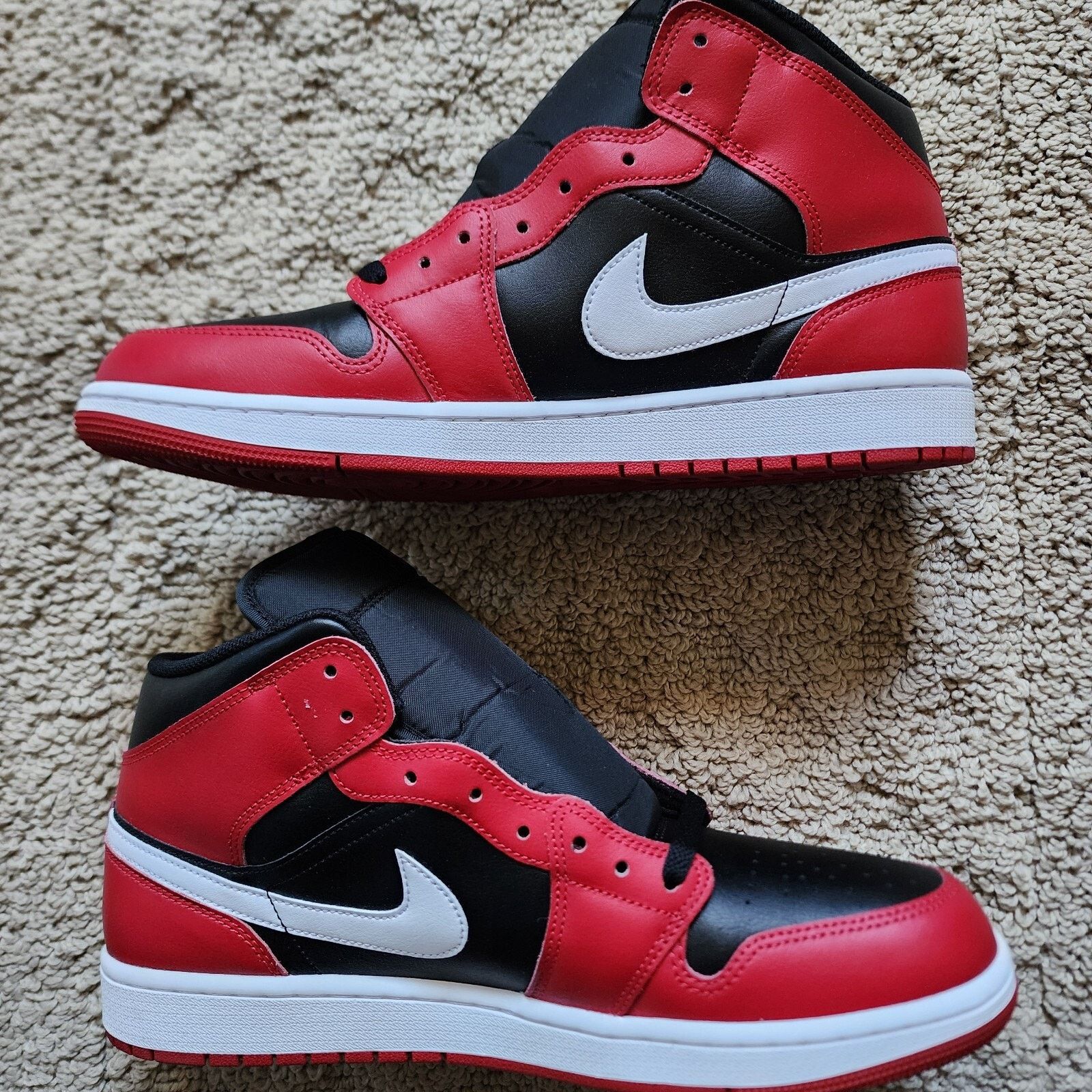 Jordan Brand Air Jordan 1 Mid Gym Red Black White Pre-Owned Sz 12 Size US 12 / EU 45 - 3 Thumbnail