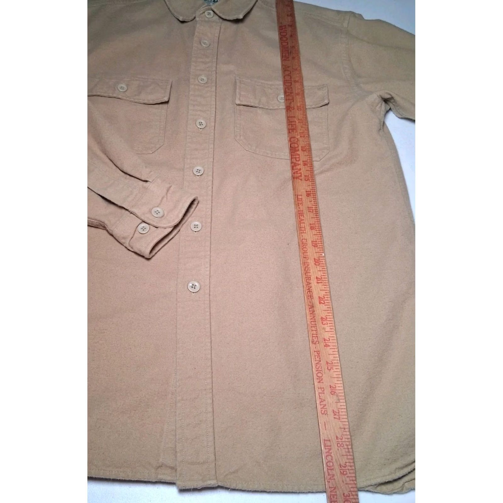 Vintage VINTAGE LL Bean Chamois Flannel Shirt Men Med REG Workwear Tan Outdoors Size US M / EU 48-50 / 2 - 4 Thumbnail
