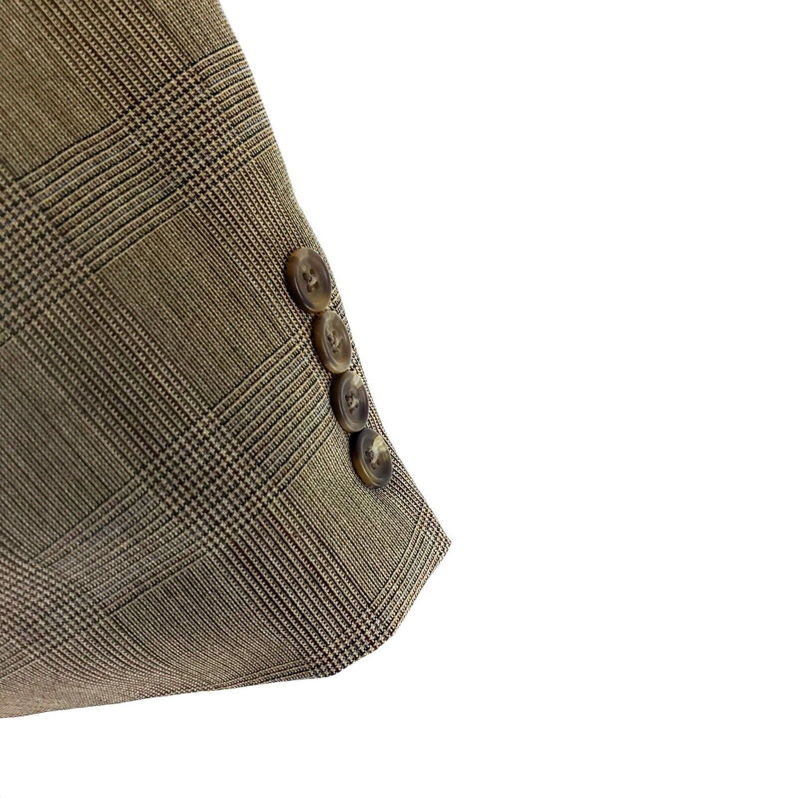 Ralph Lauren Chaps Ralph Lauren Wool 2 Button Blazer 42L Brown Glen Plaid Size 42L - 4 Thumbnail