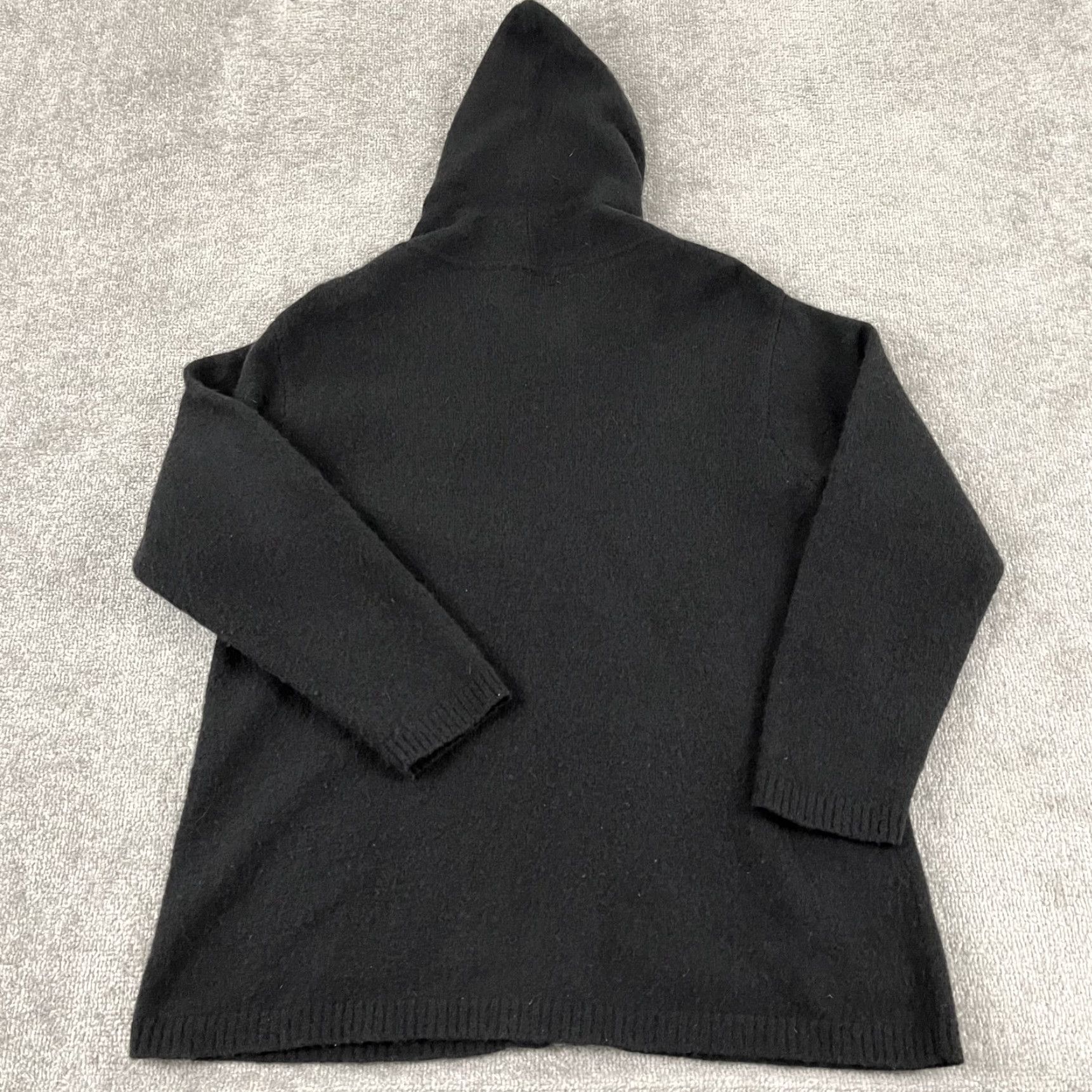 Vintage VINTAGE Margaret O'Leary Sweater Jacket Womens Size 2 Black Merino Wool Blend Hooded Zip Size XS / US 0-2 / IT 36-38 - 7 Thumbnail