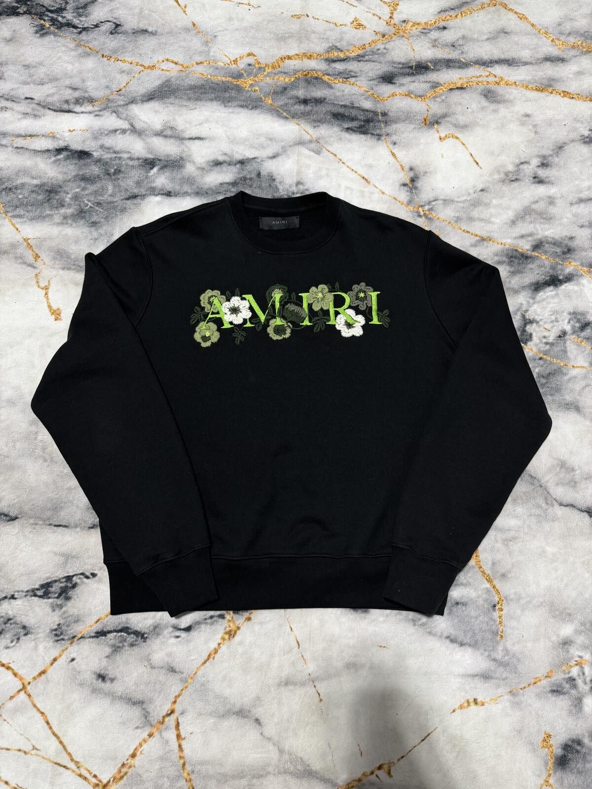 Amiri Amiri Embroidered Flower Crew Black/Green - S Size US S / EU 44-46 / 1 - 1 Thumbnail
