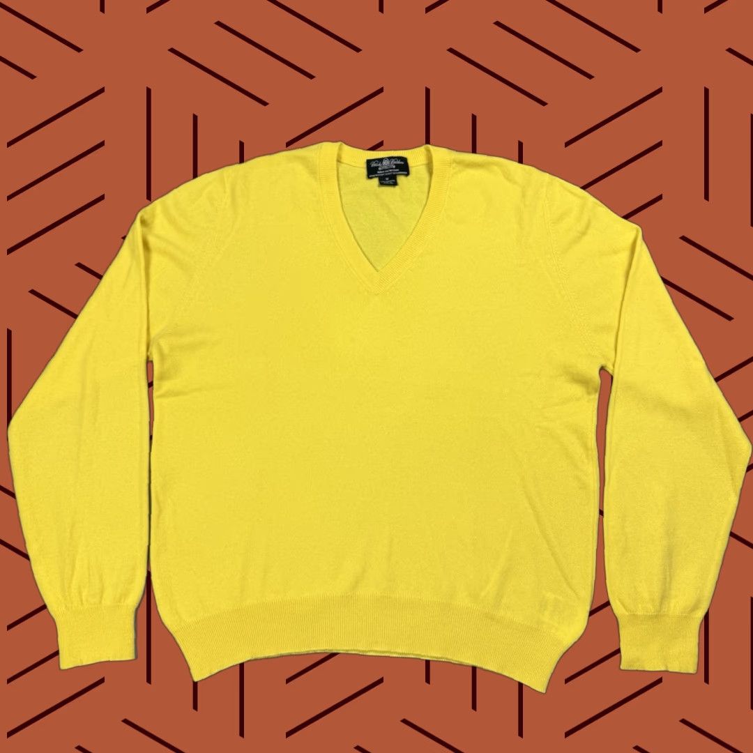 Brooks Brothers BROOKS BROTHERS CASHMERE V-NECK SWEATER MENS MEDIUM YELLOW LUXURY PULLOVER 100% PURE CASHMERE CLASSIC BUSINESS COMFORT Size US M / EU 48-50 / 2 - 1 Thumbnail