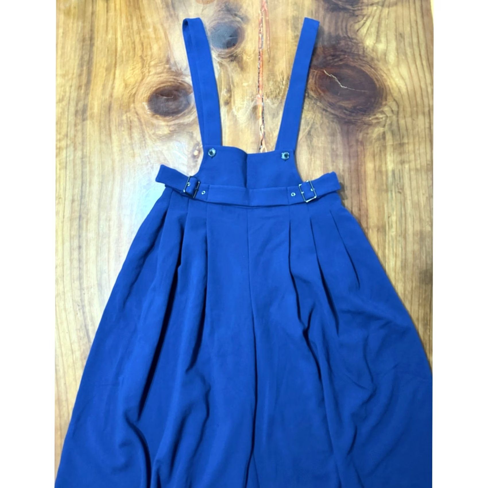Vintage Maeve Anthropologie One-Piece Jumpsuit Sleeveless Square Neck Wide-Leg 8 Blues Bohemian Casual Knit Polyester Blend Viscose Blend-Soft Size 30" / US 8 / IT 44 - 2 Thumbnail