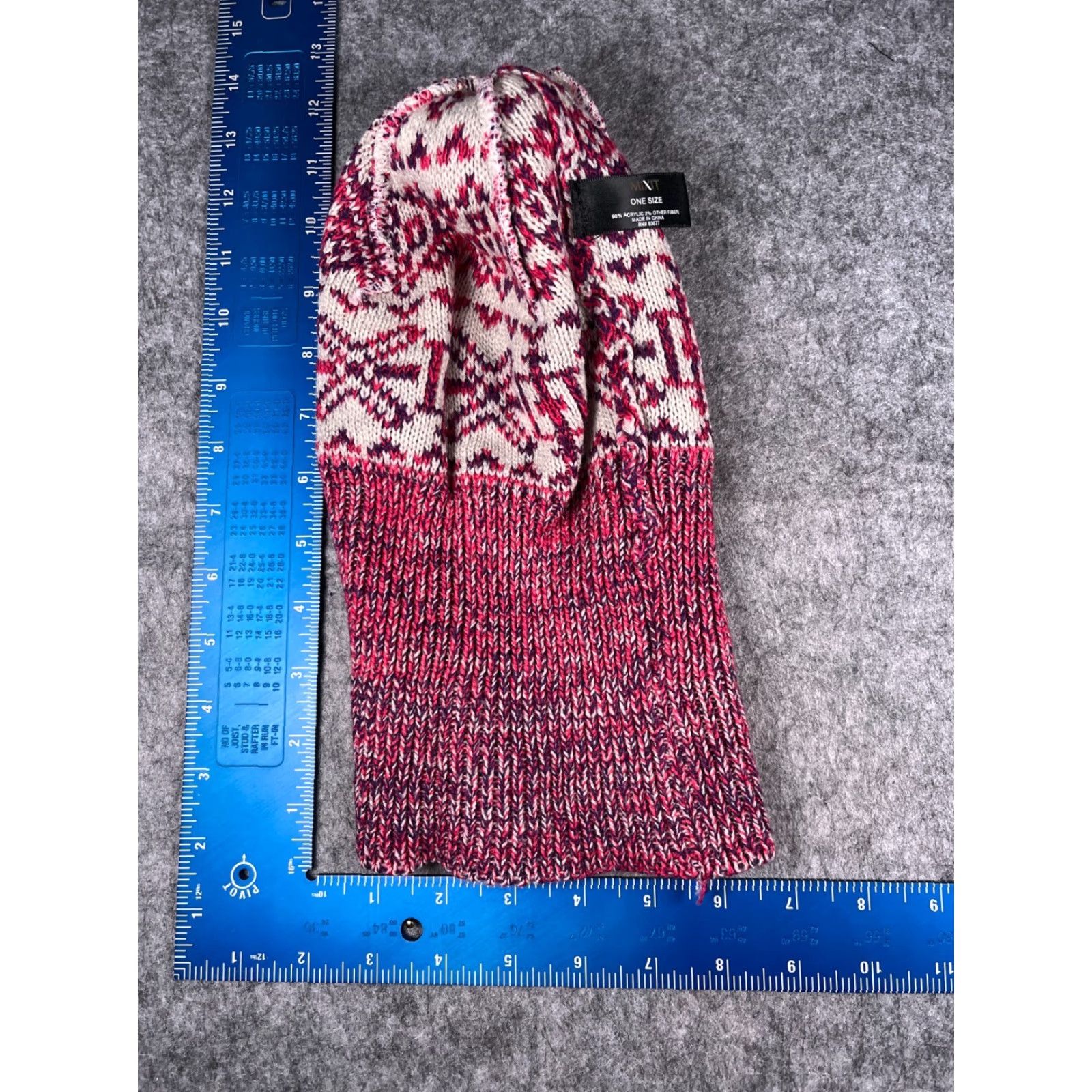 Vintage Mixit Beanie Toque Women One Size Pink Knit Acrylic Blend Geometric Ski Mens Size ONE SIZE - 7 Thumbnail