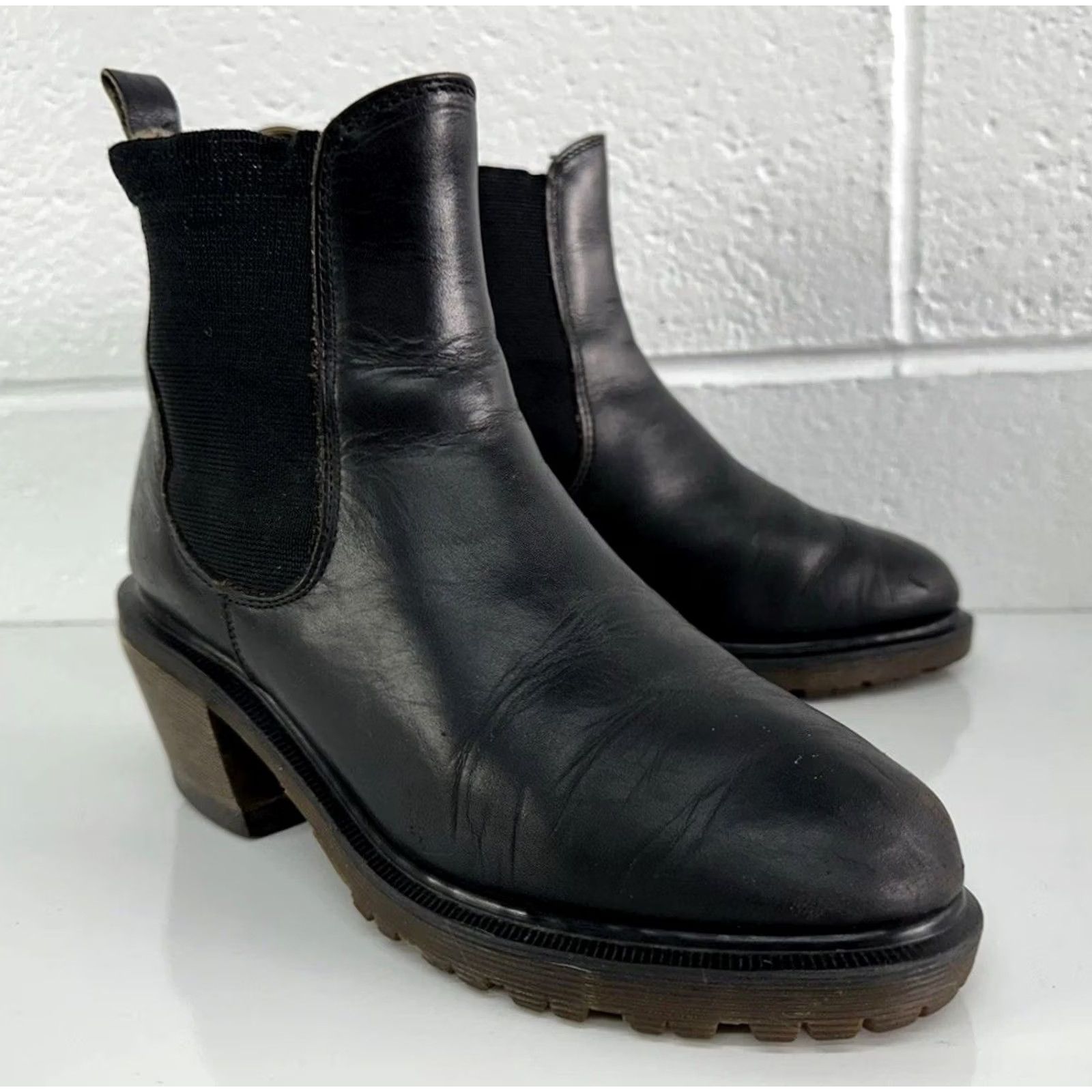 Dr. Martens VINTAGE Dr Martens Spence Pull On Bootie Boots Leather Black Womens UK 5 US 7 Size US 7 / IT 37 - 3 Thumbnail