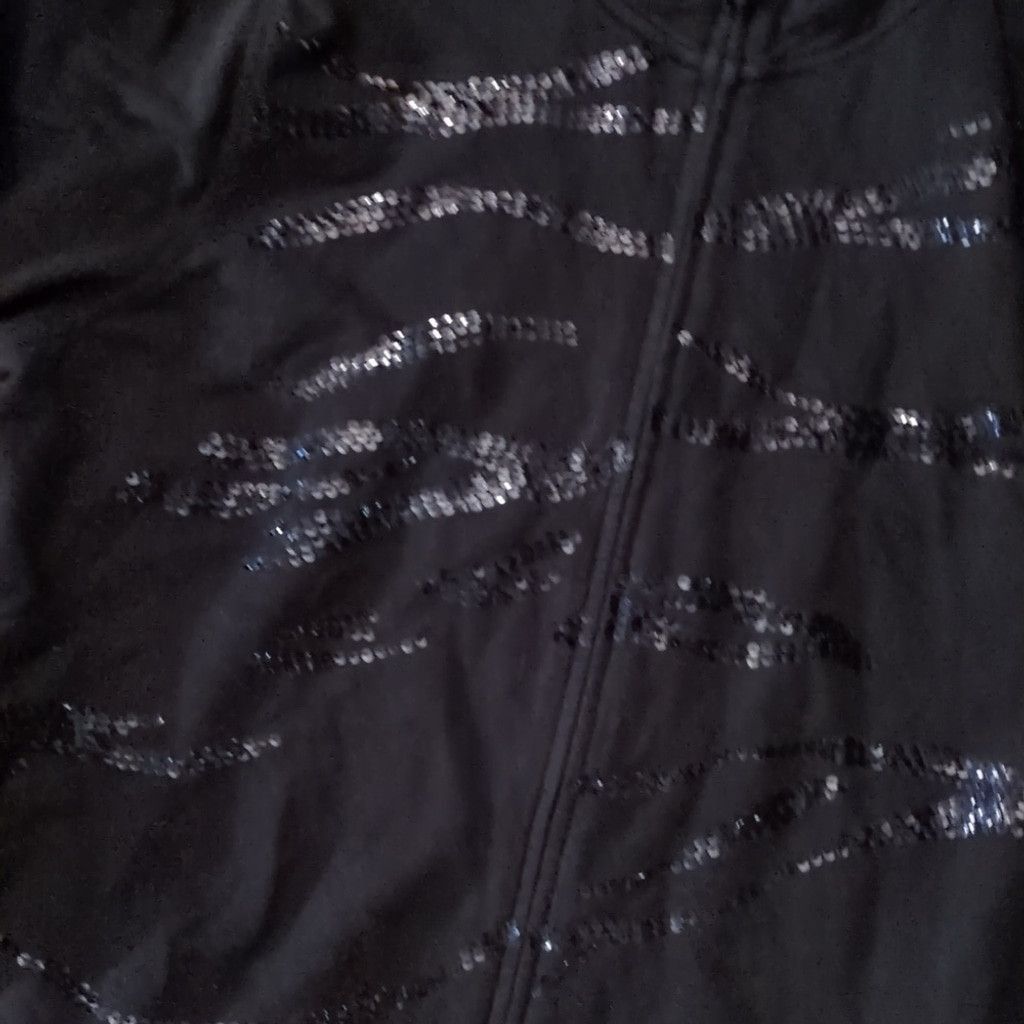 Chicos Zenergy By Chico's Black Sequin Golf Jacket Size Large Size XL / US 12-14 / IT 48-50 - 3 Thumbnail