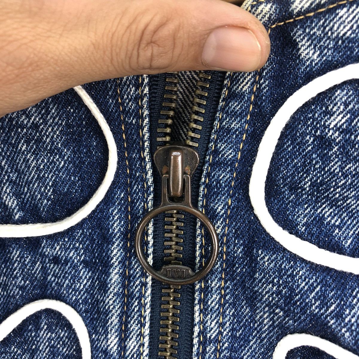 Japanese Brand Vintage Abiation Club Laces Baggy Denim Jacket Size S / US 4 / IT 40 - 4 Thumbnail
