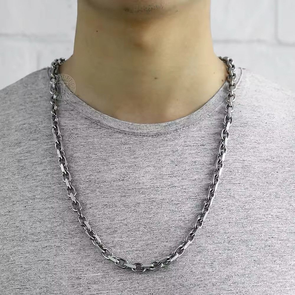 Chain x Jewelry 60 Cm 9Mm Silver Color Stainless Steel Necklace, Men's