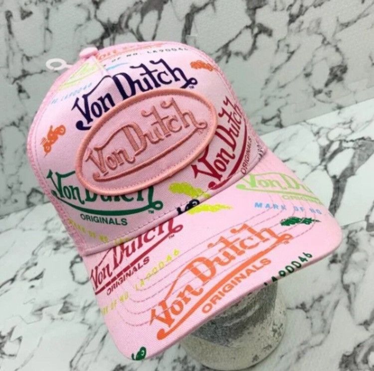 Von Dutch Von Dutch Pink All-Over Trucker Hat Size ONE SIZE - 2 Thumbnail