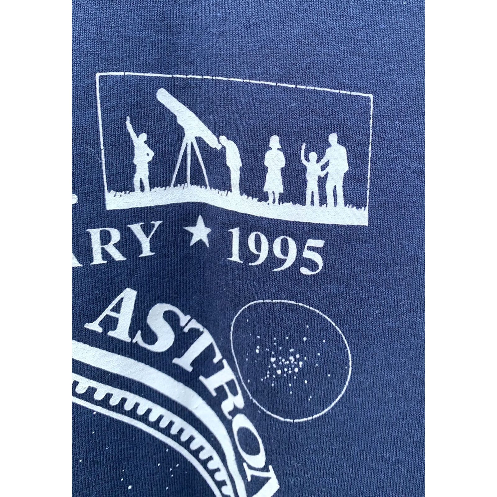 Fruit Of The Loom VINTAGE Fruit of the Loom SVAS 50th Anniversary Celebration pocket tee 1995 Astronomical M Blue Unisex Shirt 1990s Boys Girls Mens Womens Size US M / EU 48-50 / 2 - 7 Thumbnail