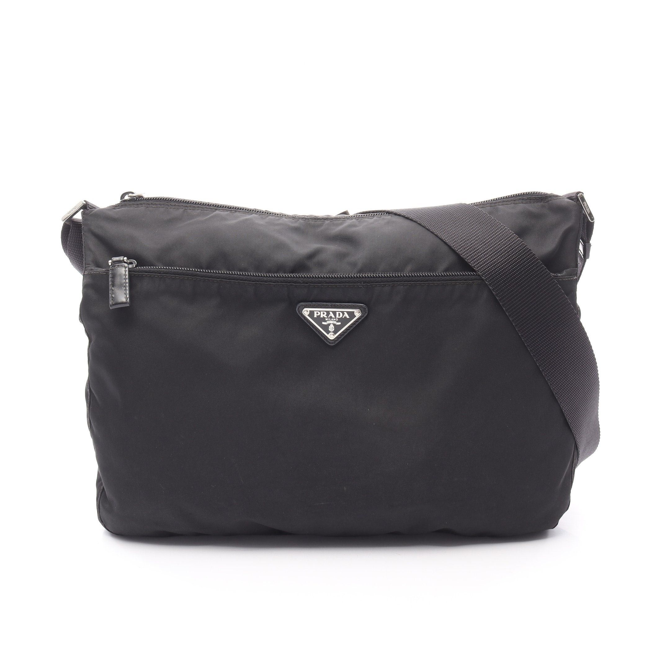 Prada Prada Re-Nylon Shoulder Bag Nylon Leather Black Prada Logo Plate Size ONE SIZE - 1 Thumbnail