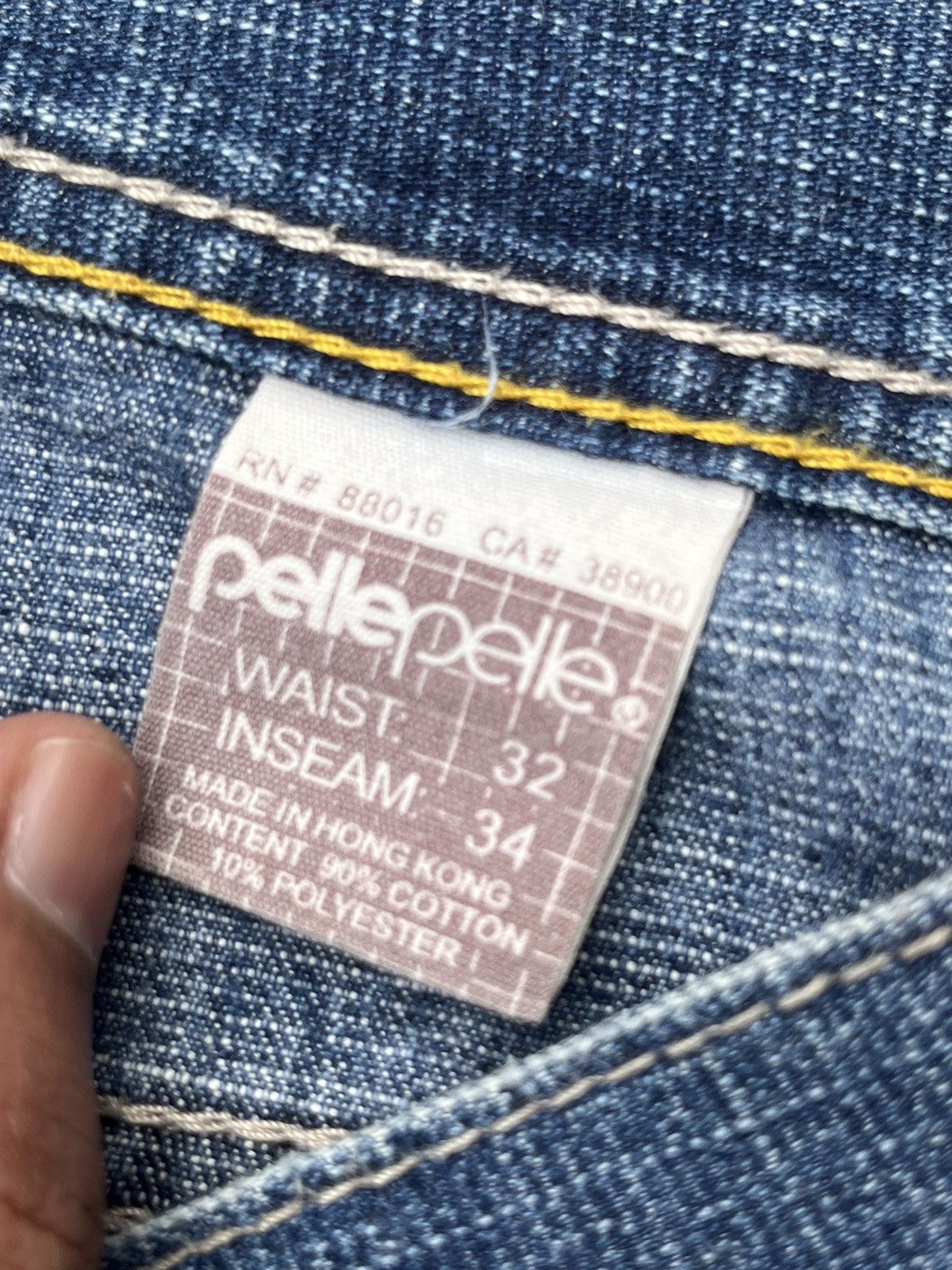 Japanese Brand 🌀RARE PELLE PELLE ICONIC YELLOW STITCHING AND COOL DESIGN Size US 34 / EU 50 - 7 Thumbnail