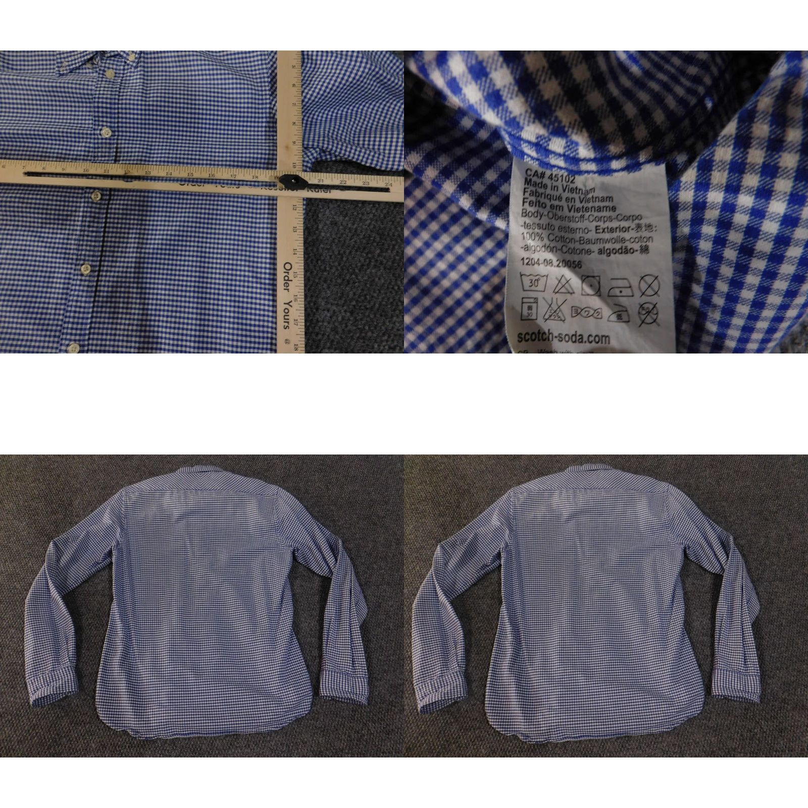 Scotch & Soda **Scotch & Soda Mens Large Long Sleeve Blue Check Button Down Shirt** User: **Scotch & Soda Large Mens Blue Check Button Down Long Sleeve Shirt** Size US L / EU 52-54 / 3 - 8 Thumbnail