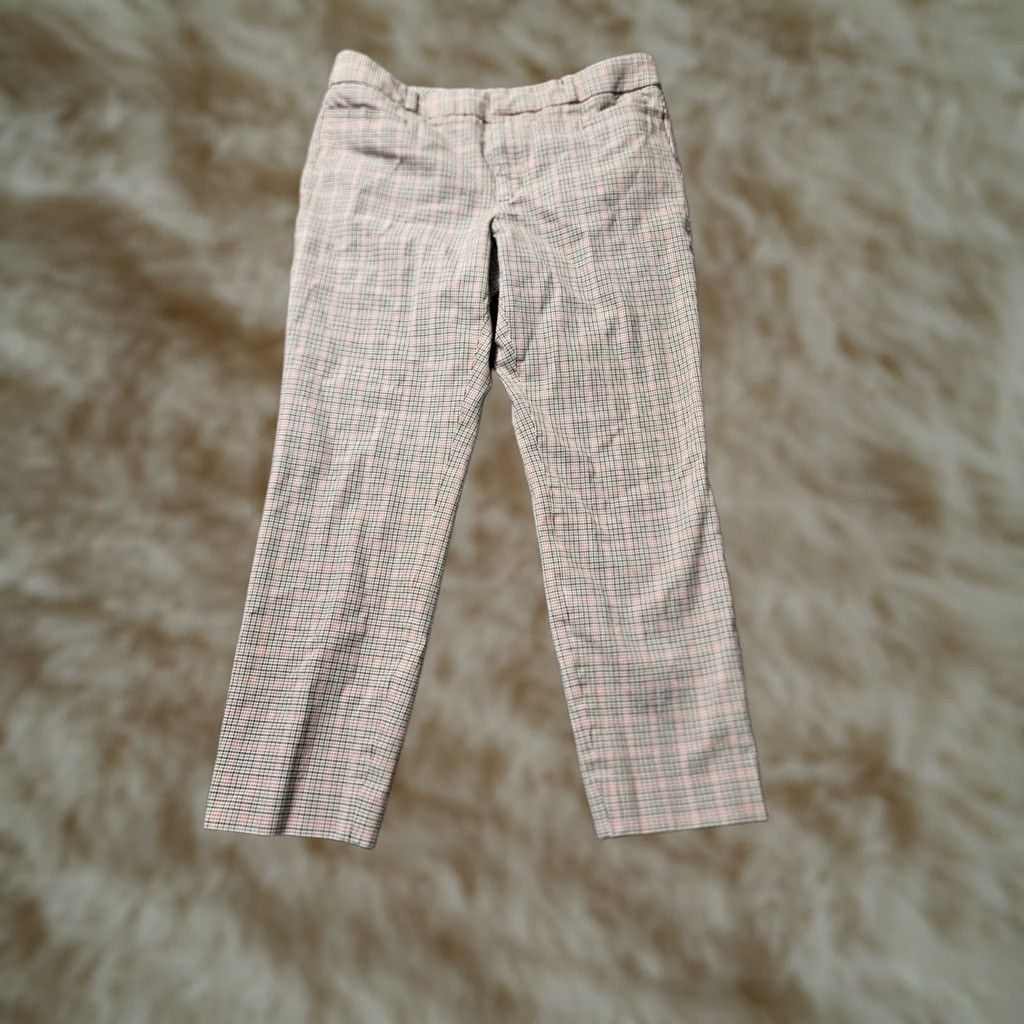 Banana Republic VINTAGE Banana Republic Sloan Pants 8 Mid Rise Gingham Check Stretch Workwear Casual Womens Size 30" / US 8 / IT 44 - 1 Thumbnail