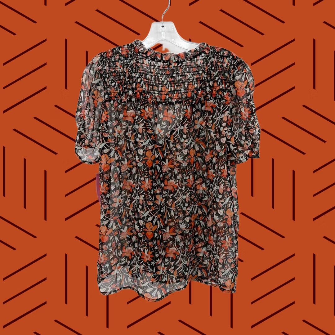 Joie Joie Blouse Medium Orange Pre Owned Size Floral Size M / US 6-8 / IT 42-44 - 1 Thumbnail