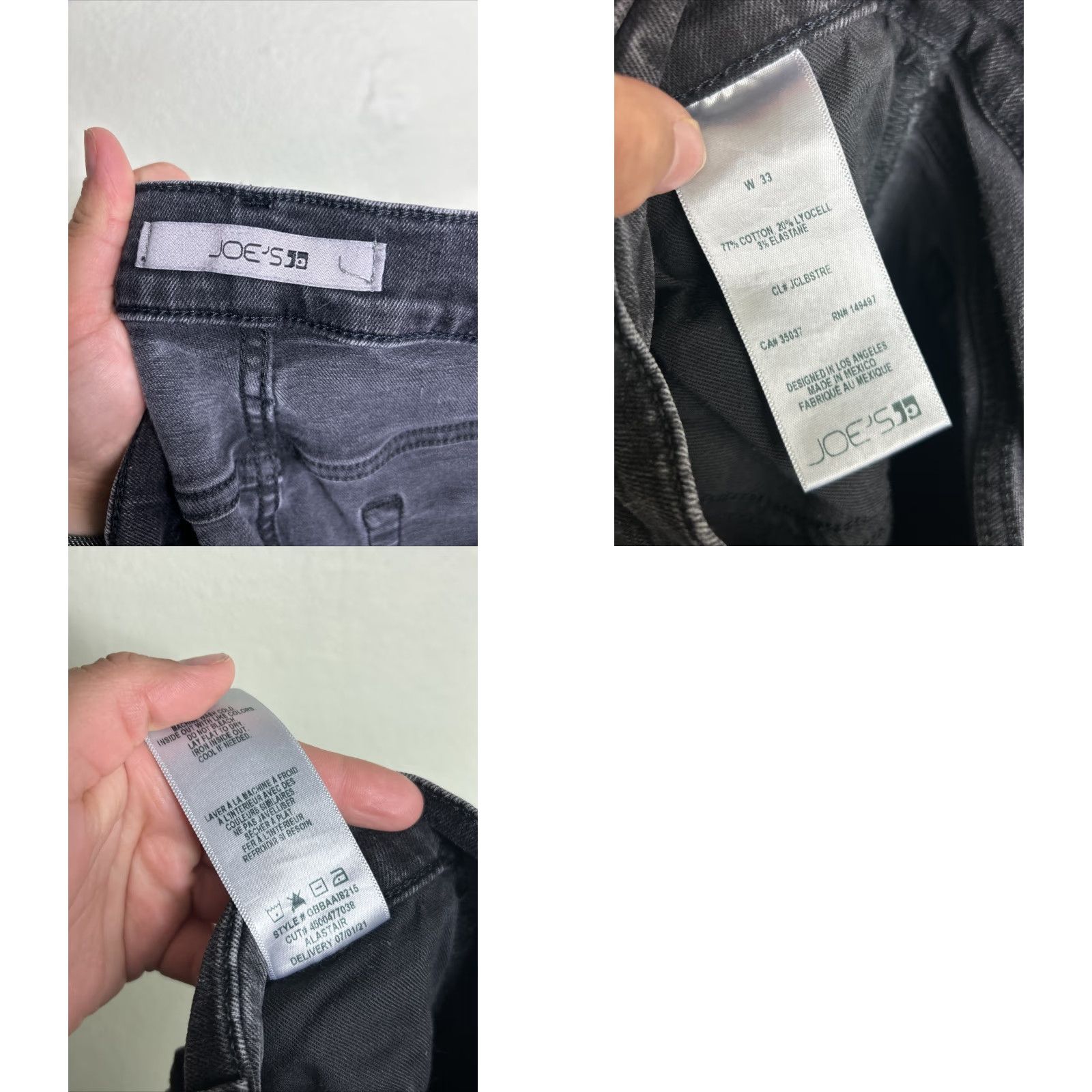 Vintage Joe's Jeans Men Slim Fit Kinetic Jeans Gabin Black 33x32 Distressed Straight 33 Mens Gy Body? Size US 33 - 9 Thumbnail