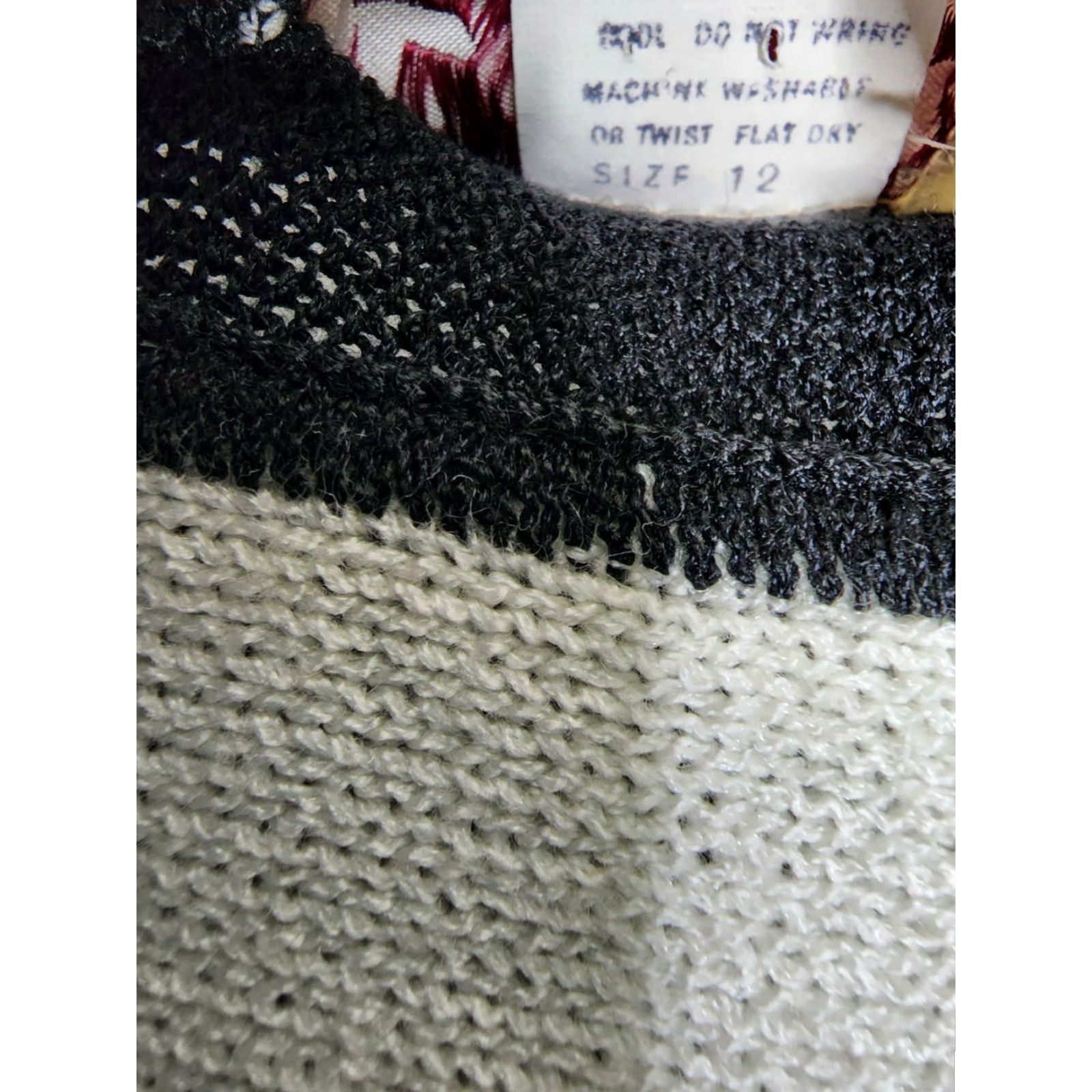 Vintage VINTAGE Laura by Alyzia M Pullover Knit Sweater Black White David Rose Style Sweater Womens M Black 1980s Full Set Clothing Size M / US 6-8 / IT 42-44 - 4 Thumbnail