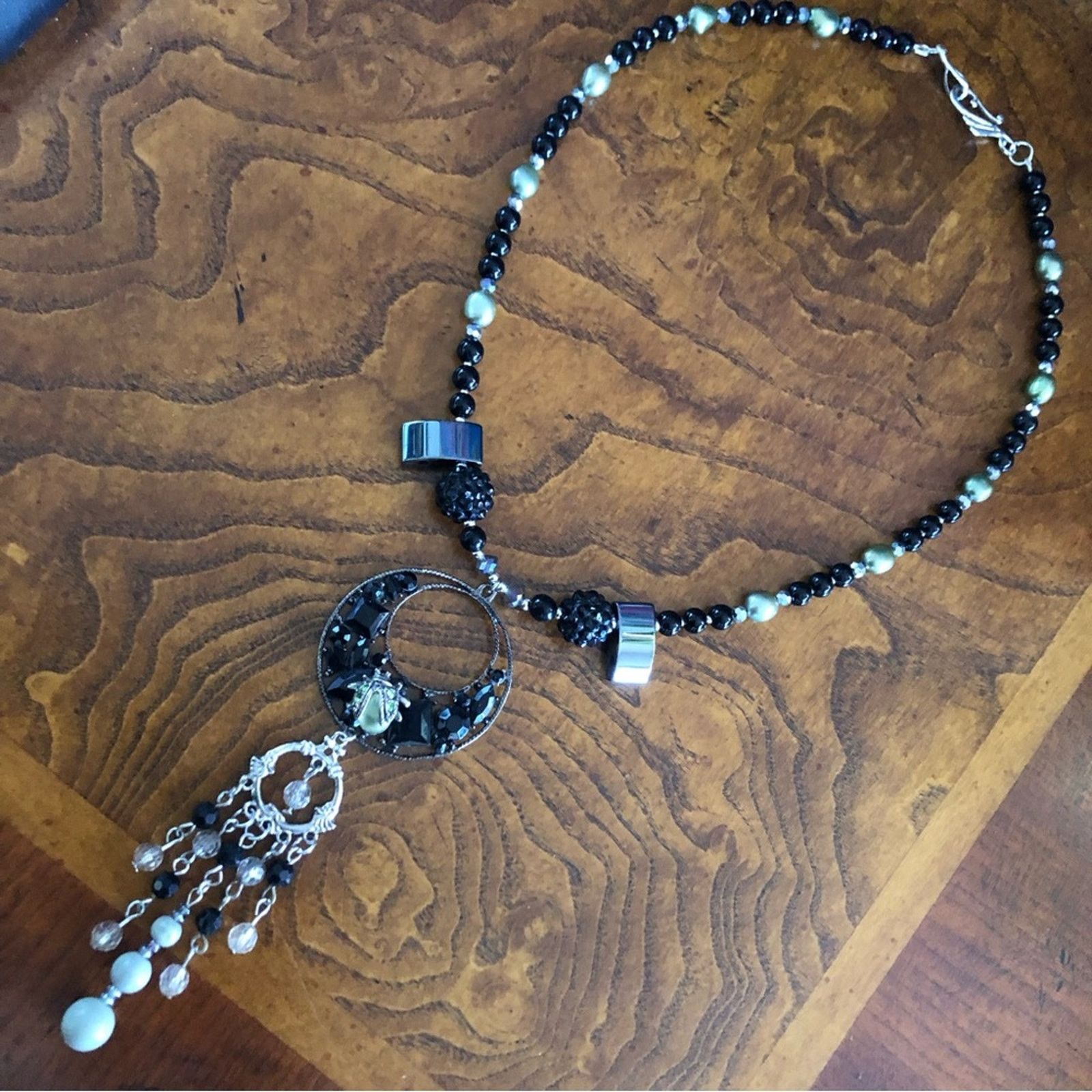 Handmade Handcrafted repurpose sage freshwater Pearl necklace Size ONE SIZE - 8 Thumbnail