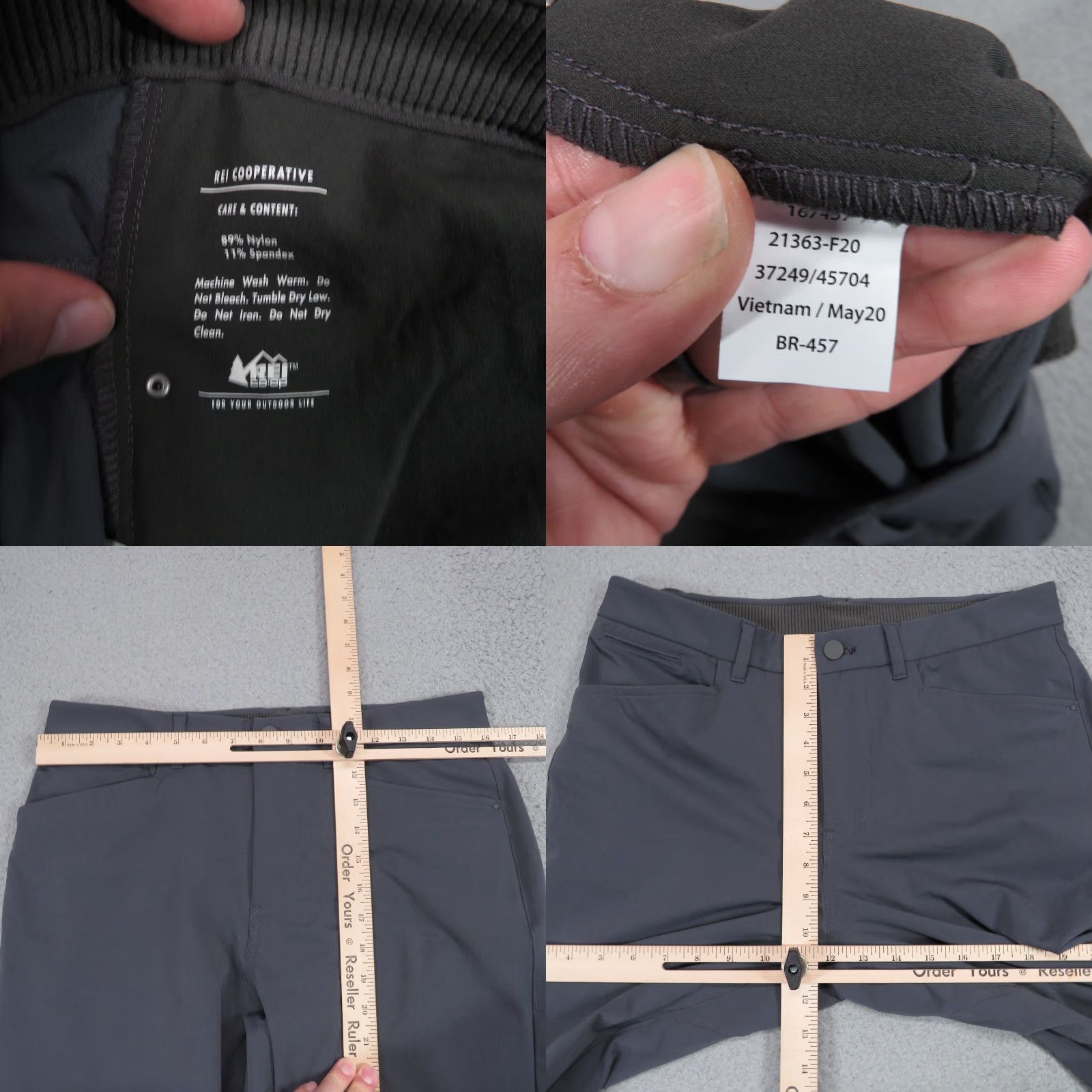 Vintage REI Co-op Pants Men 32x32 Slim Charcoal Grey UPF Commuter Work Travel Flex Chino Size US 32 / EU 48 - 8 Thumbnail