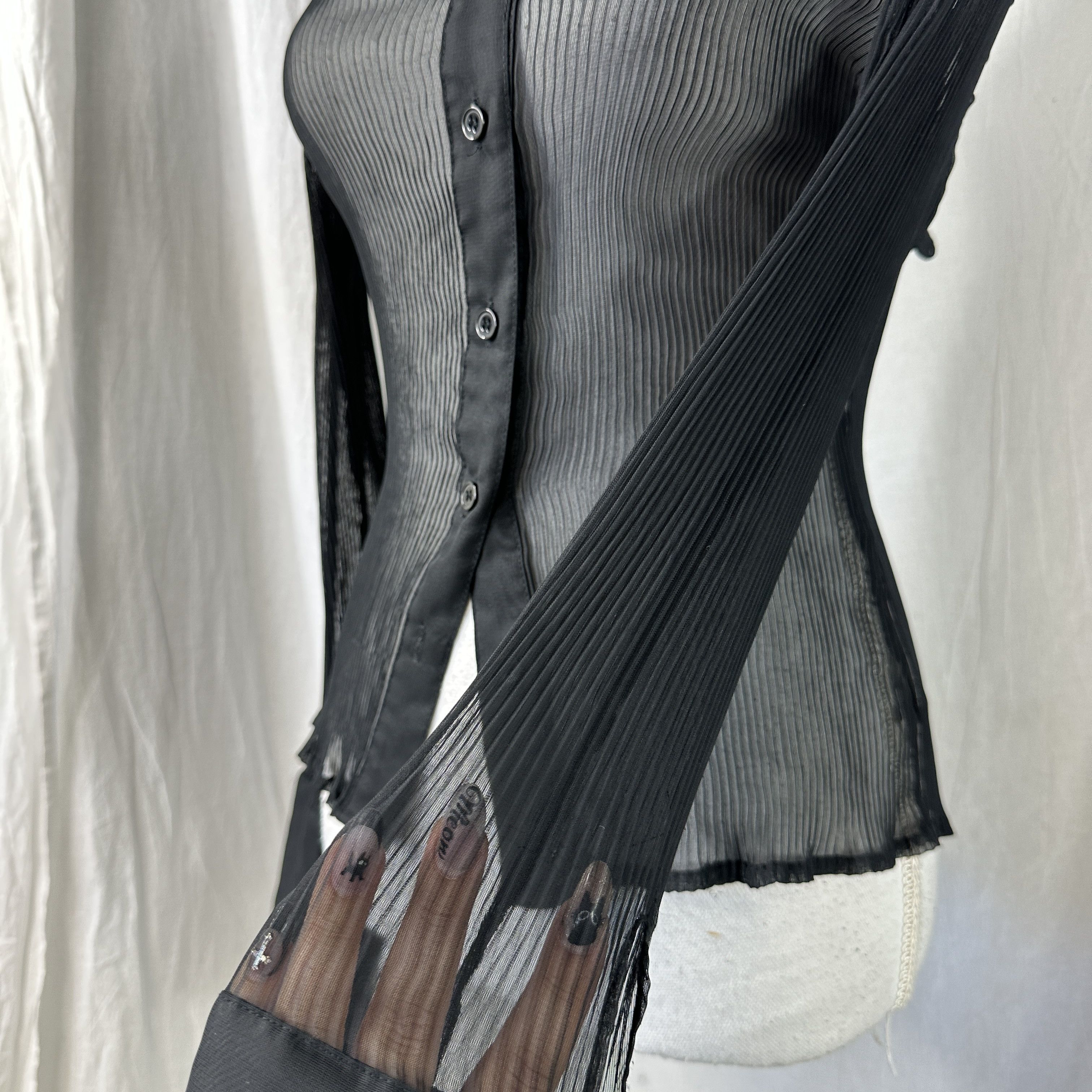 Vintage Vintage Avant Garde Opium Grunge Pleated Shirt 00s Size M / US 6-8 / IT 42-44 - 7 Thumbnail