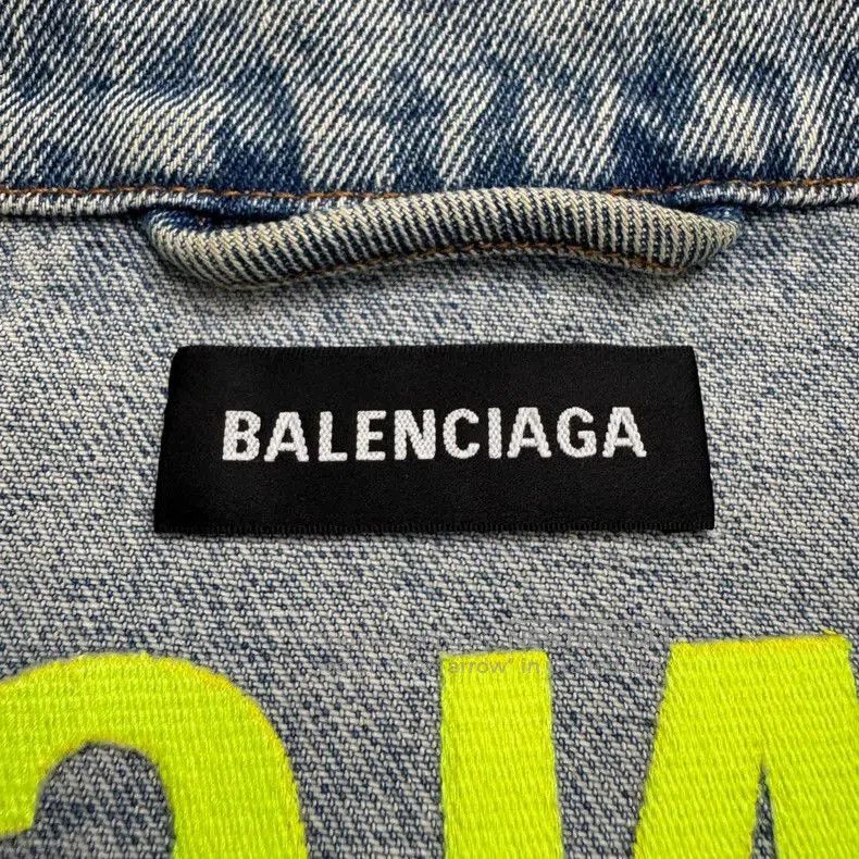 Balenciaga Balenciaga Fluorescent Embroidery Letter Denim Jacket. Size US M / EU 48-50 / 2 - 3 Thumbnail