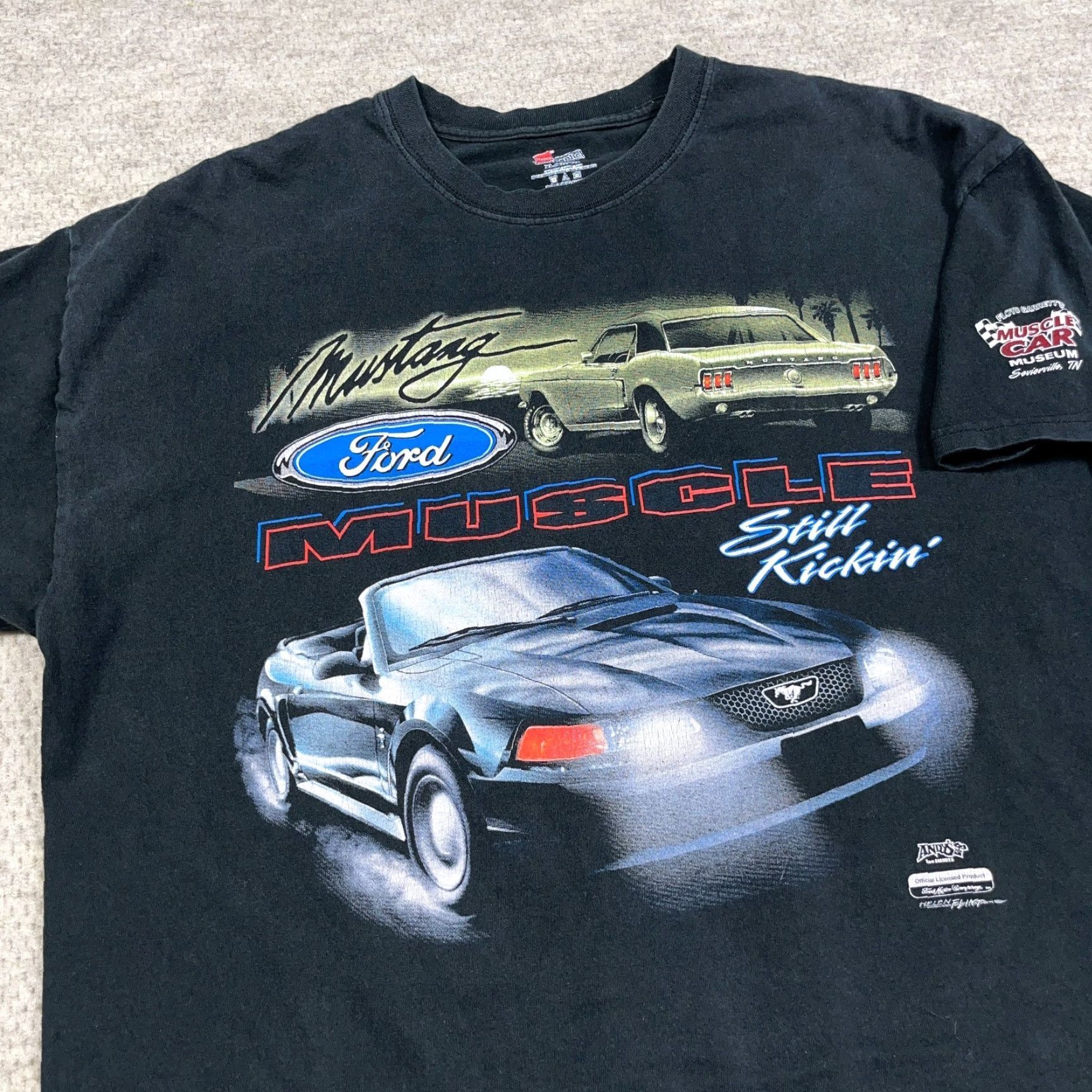 Hanes Vintage Hanes Mustang Shirt Men XL Black 80s 90s USA Logo T-Shirt Grunge Motif Size US XL / EU 56 / 4 - 5 Thumbnail
