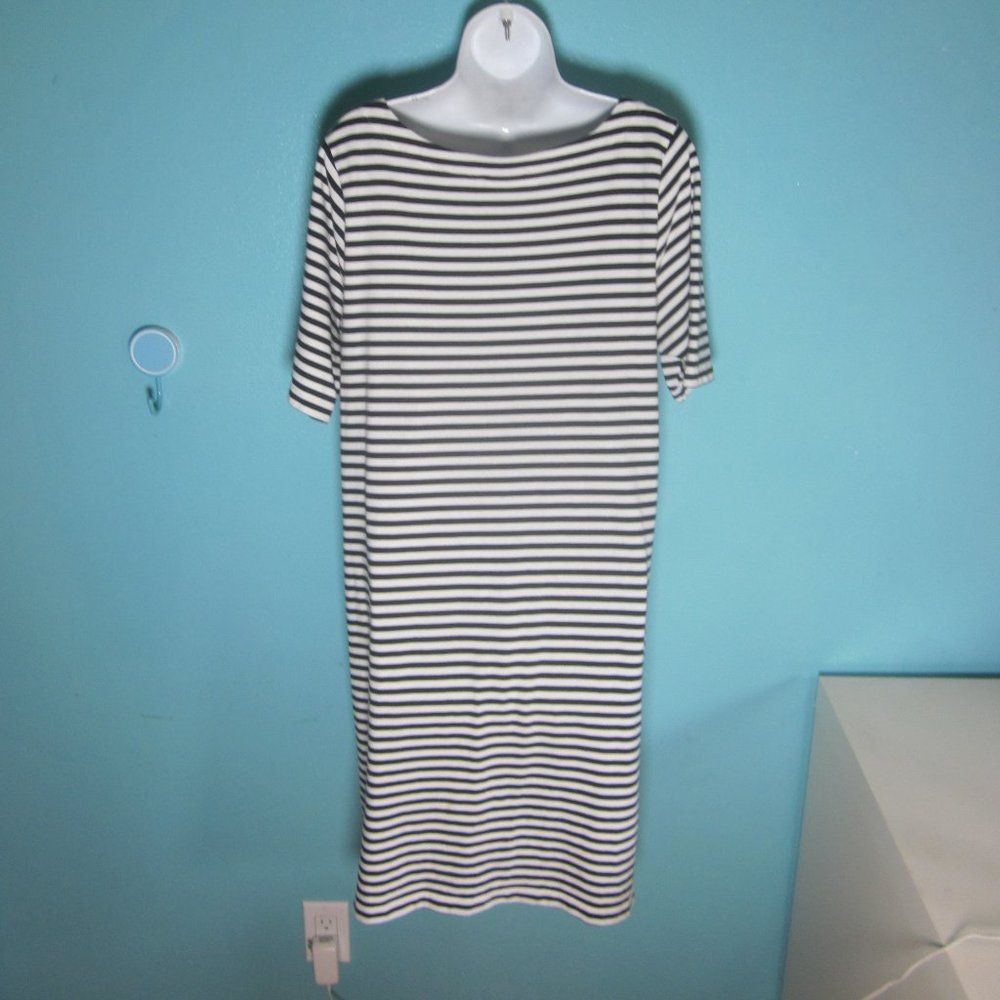 Alex Mill J Jill 100% Cotton Black White Striped Dress Womens Size L P Size L / US 10 / IT 46 - 5 Thumbnail