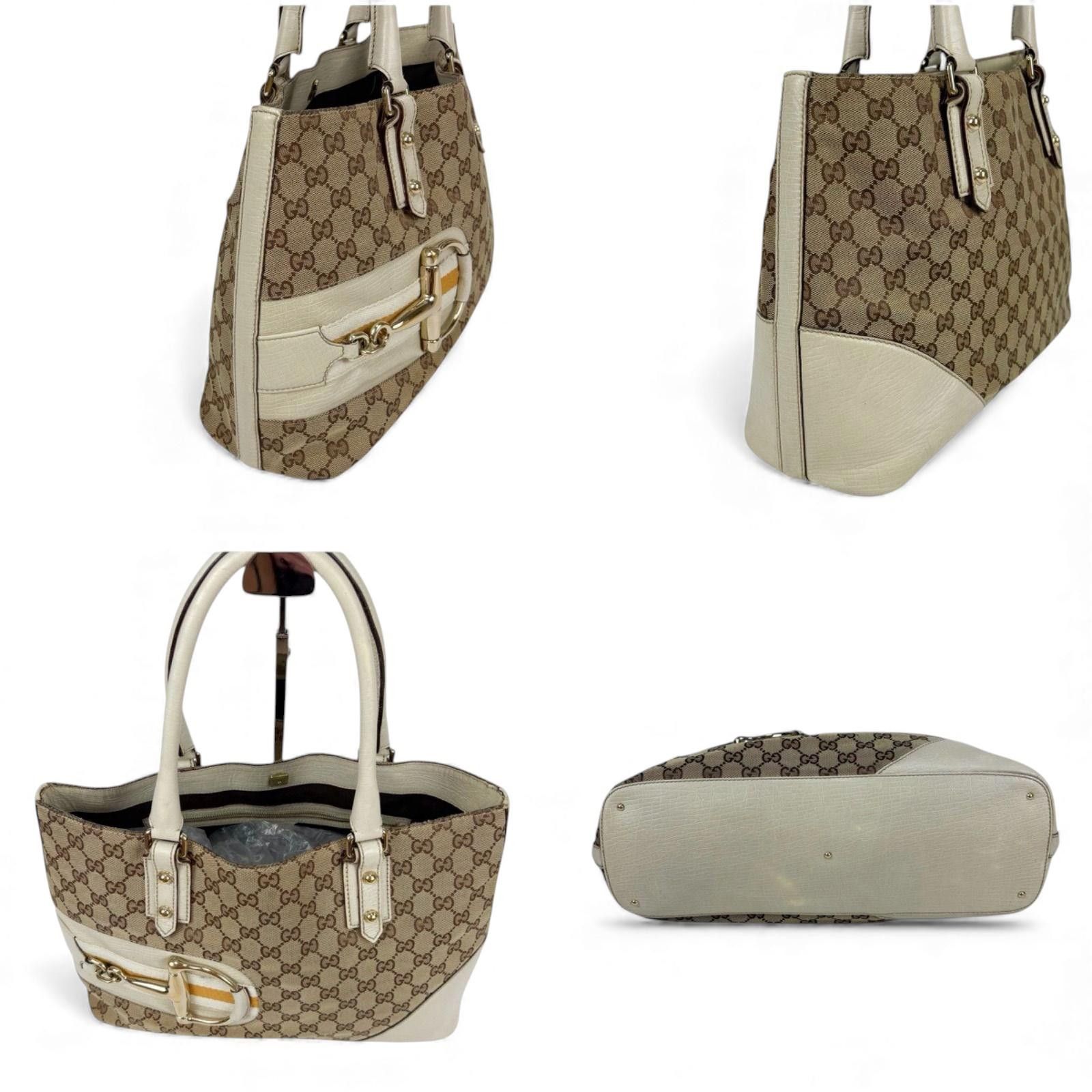 Gucci Gucci - Beige Monogram Canvas and Leather Tote Handbag Size ONE SIZE - 6 Thumbnail
