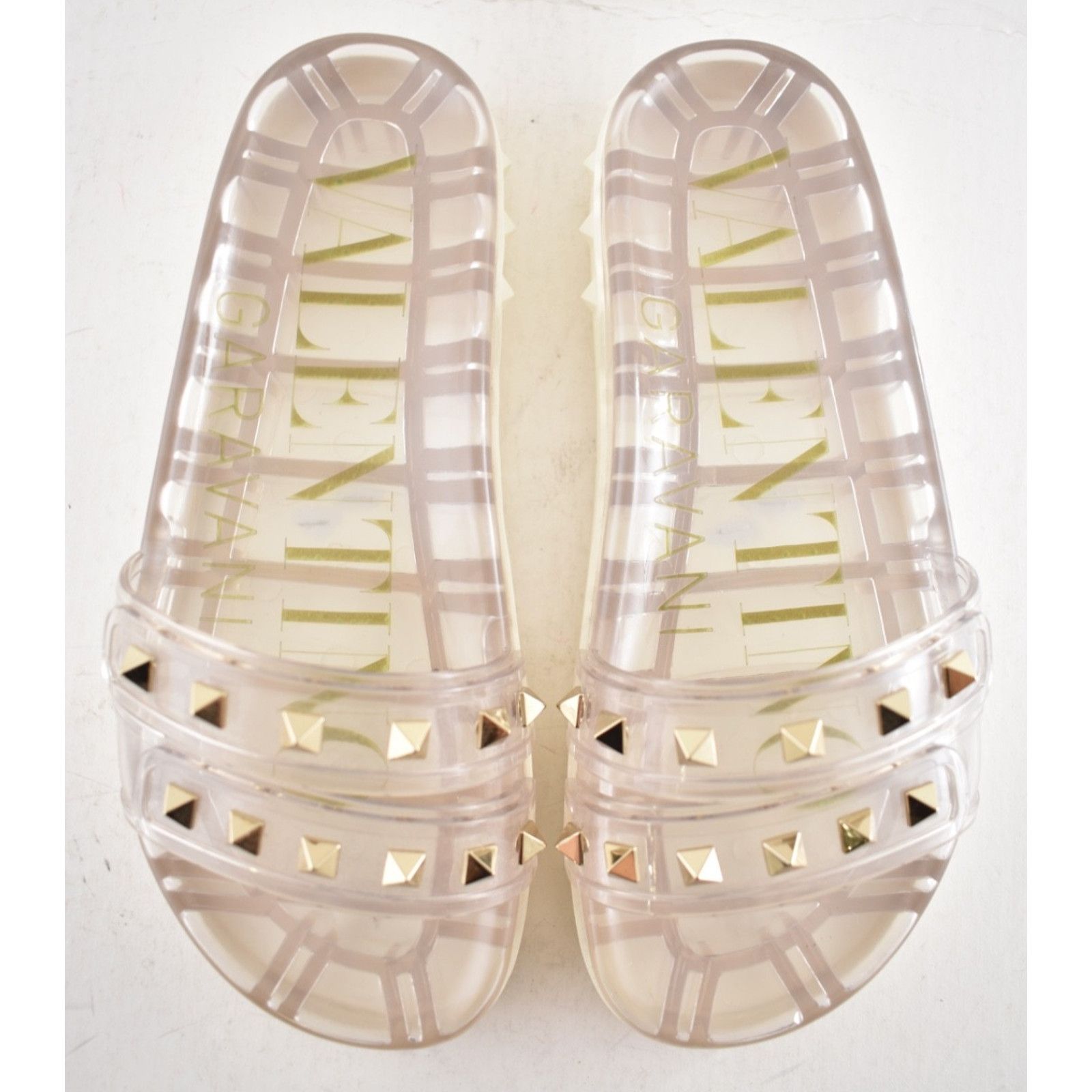 Valentino Valentino Rockstud Clear Rubber Strap Flat Slide Flip Flop Size US 5 / IT 35 - 11 Thumbnail