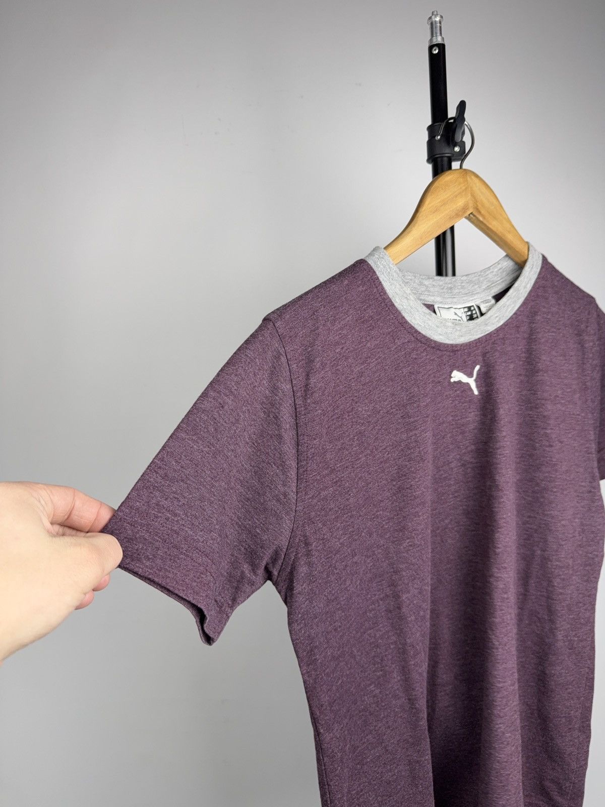 Puma Vintage 90s Puma Minimal Logo Tee Heather Purple Sportwear Size M / US 6-8 / IT 42-44 - 3 Thumbnail