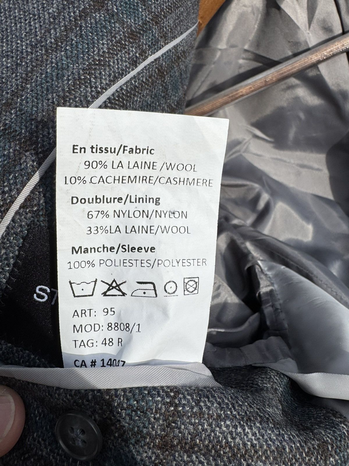 Other E. Thomas Blazer 38r Super 130s & Cashmere Checked Dual Vent Size 38R - 4 Thumbnail