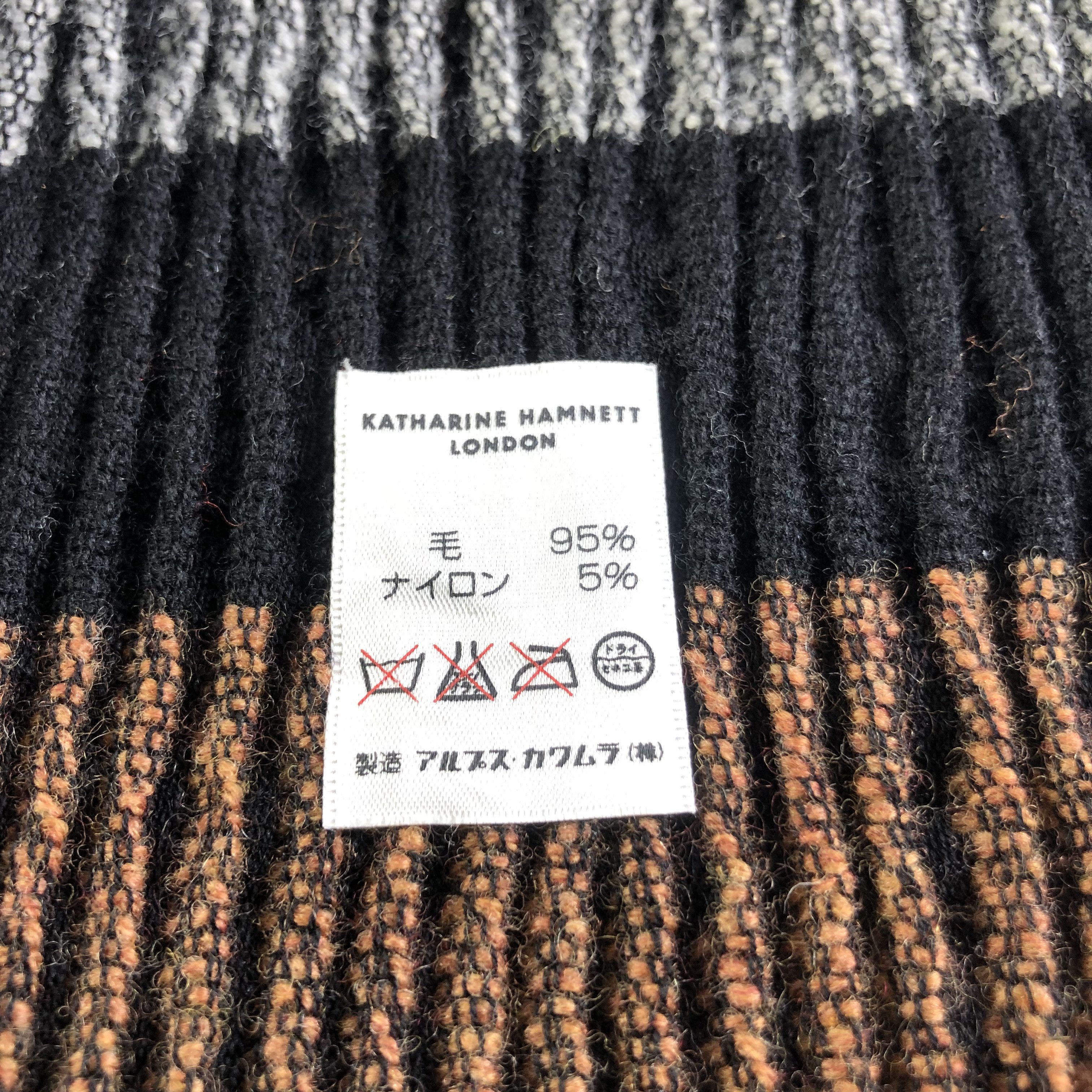 Katharine Hamnett London Katharine Hamnett London Striped Wool Scarf Muffler V2512 Size ONE SIZE - 5 Thumbnail