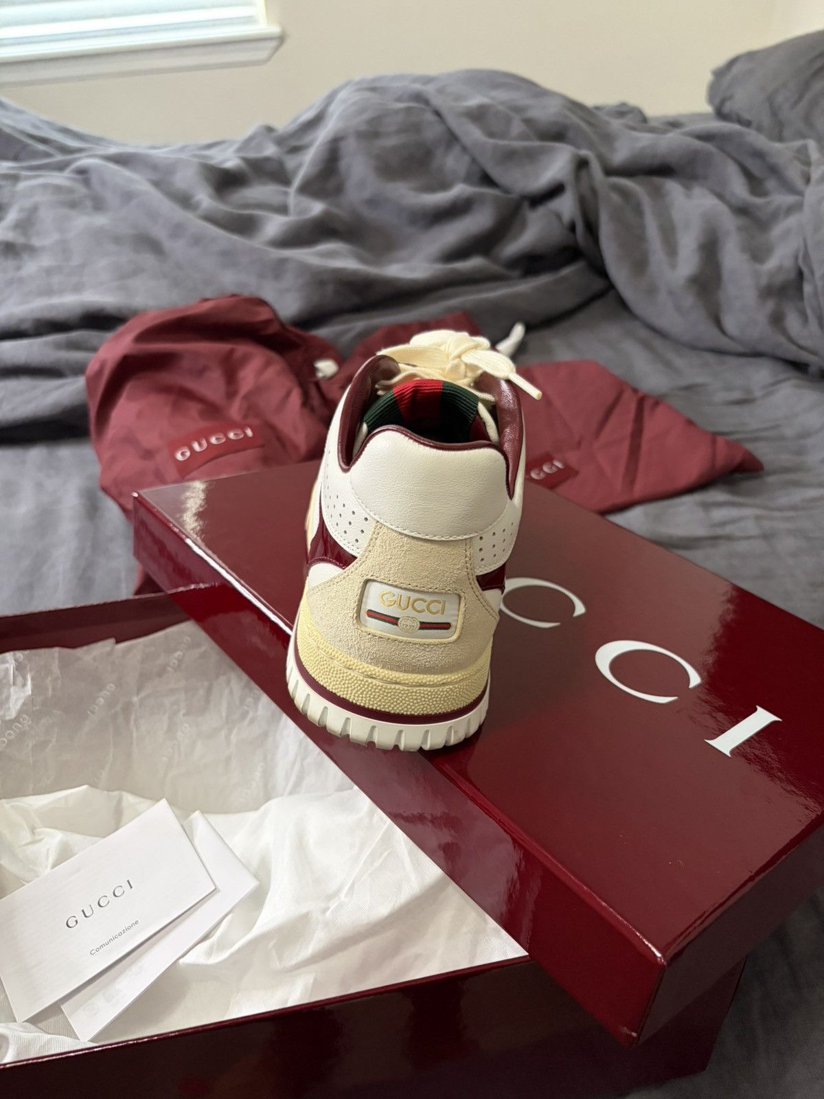 Gucci Gucci Re-Web Sneaker 'White Rosso Ancora' Size US 8 / EU 41 - 4 Thumbnail