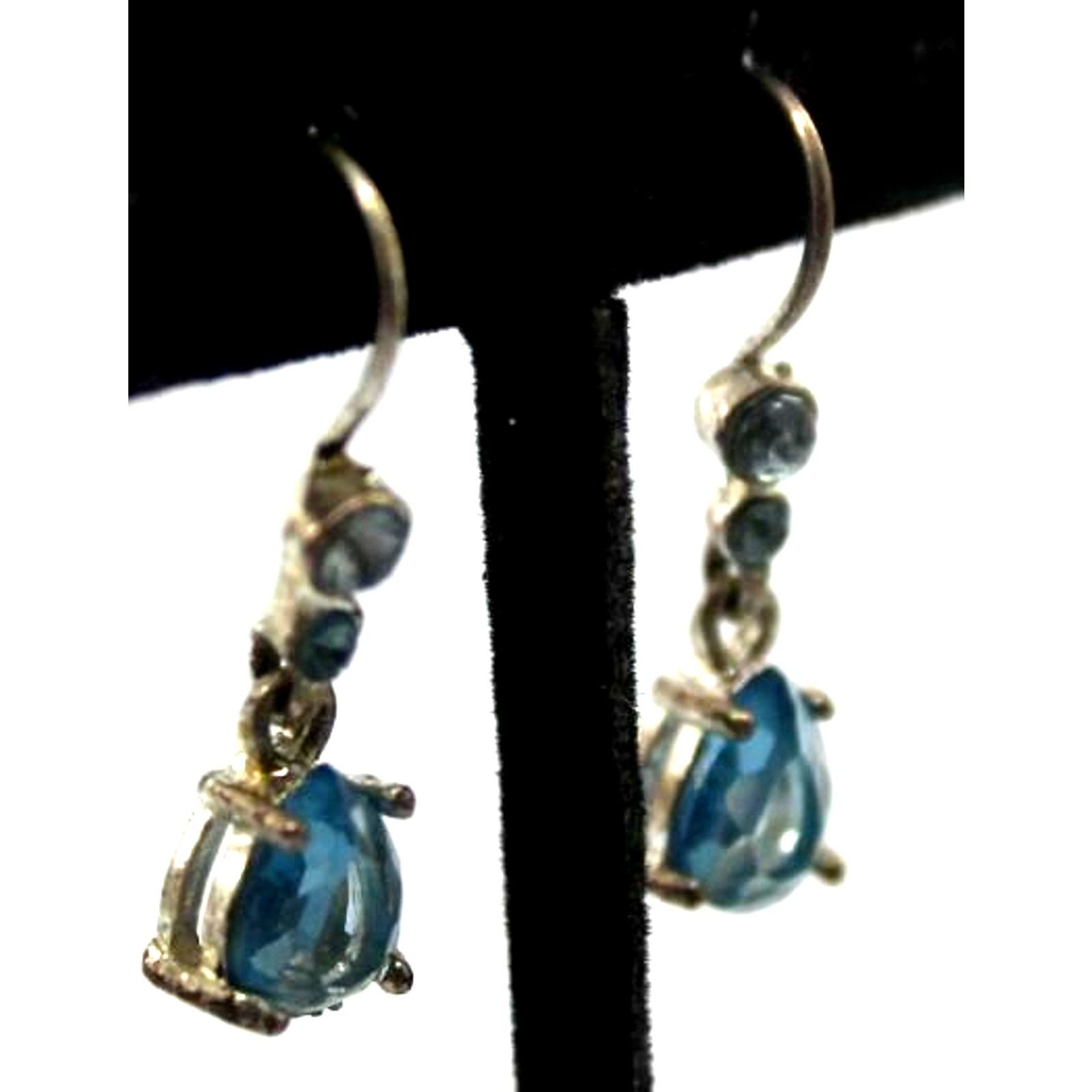 Other Light Aqua Crystal Rhinestone Earrings • Silvertone • 3/4" Size ONE SIZE - 1 Thumbnail