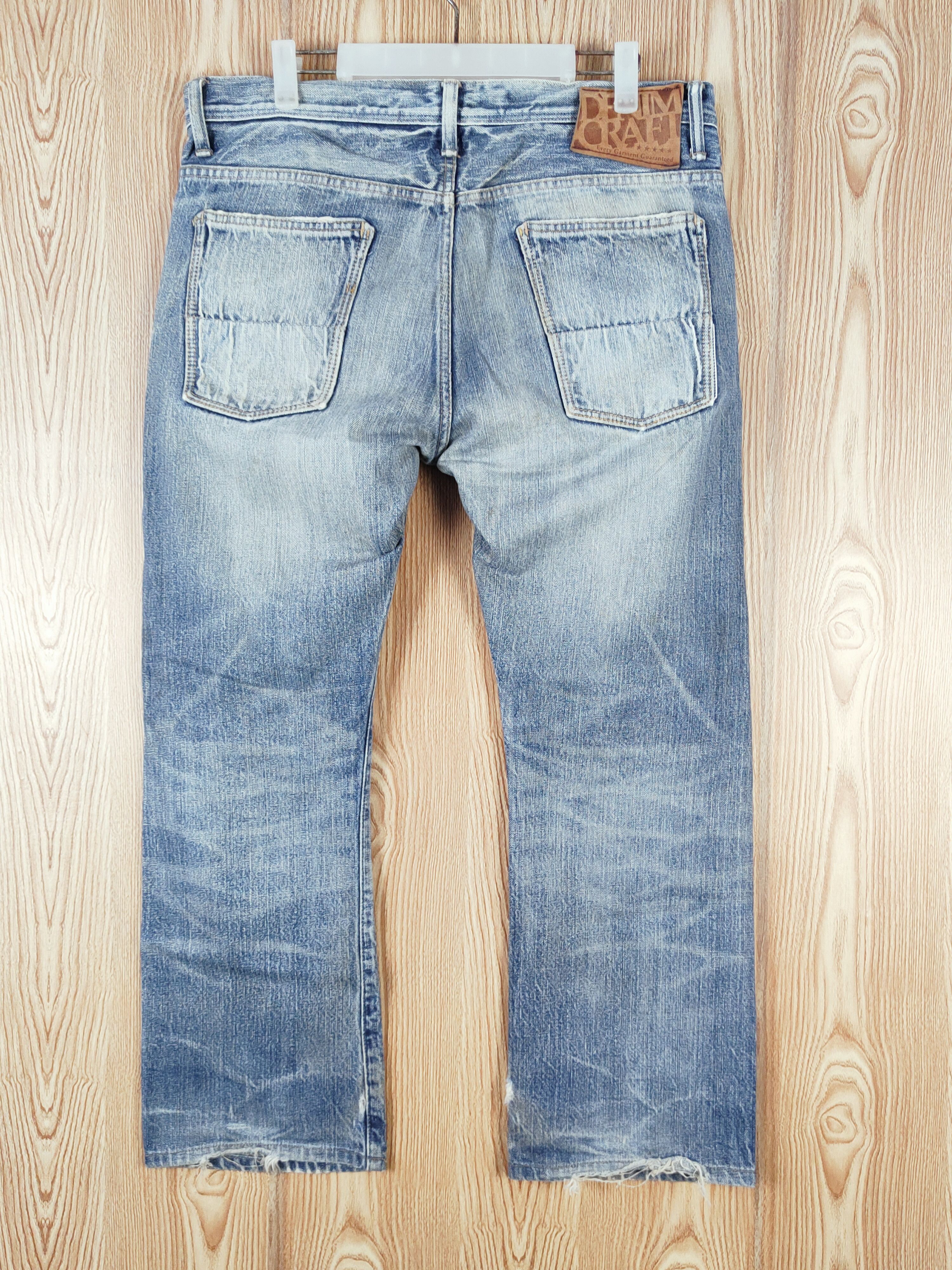 Japanese Brand Denim Craft Blue Distressed Ripped Jeans #W218 Size US 34 / EU 50 - 7 Thumbnail