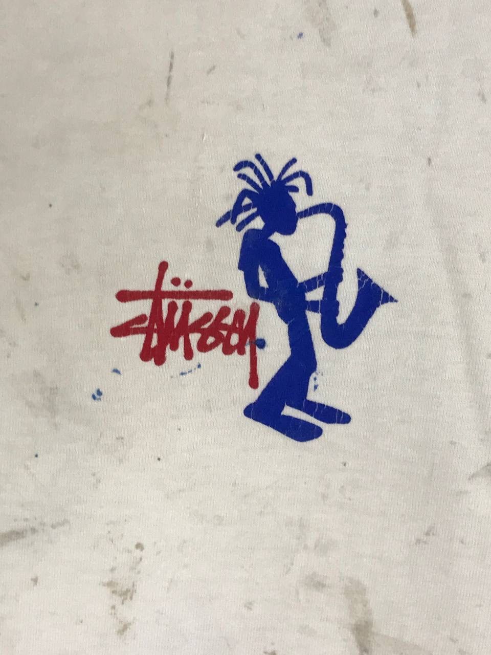 Stussy Vintage 90s Stussy all the jazz stickman nature distress Size US L / EU 52-54 / 3 - 3 Thumbnail